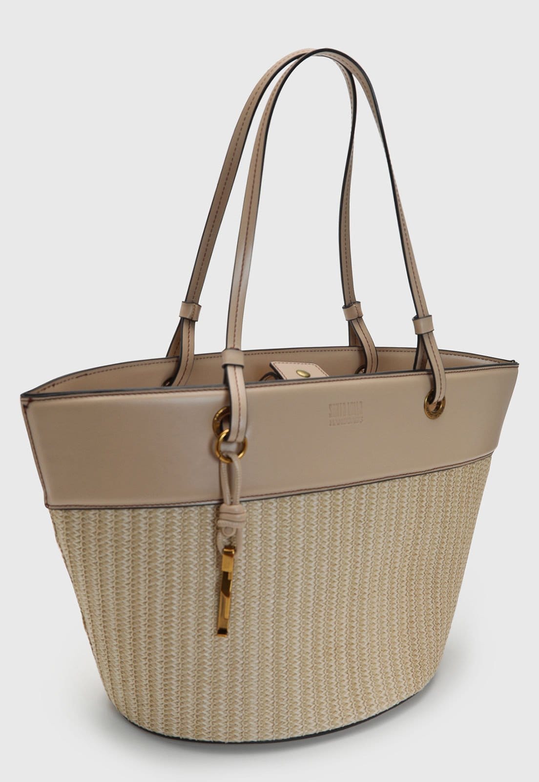 Vista 2 Bolsa Feminina Santa Lolla Grande Trançada Santa Lolla bege