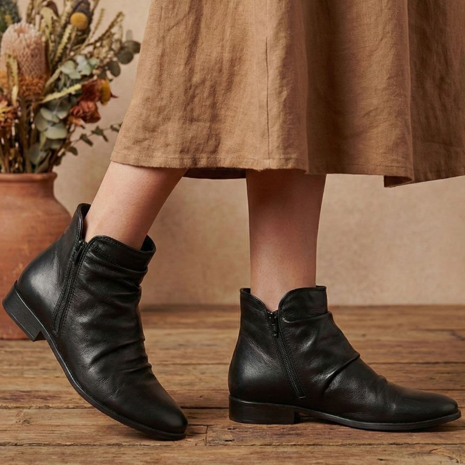 Vista 2 Bota Luna Couro LUN679 Perlatto preto