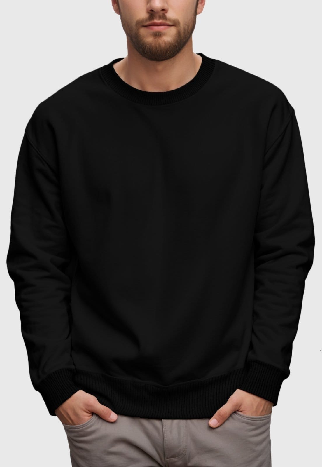 Vista 2 Kit 2 Moletons Masculinos Gola Redonda Benellys Chumbo Benellys grafite/preto