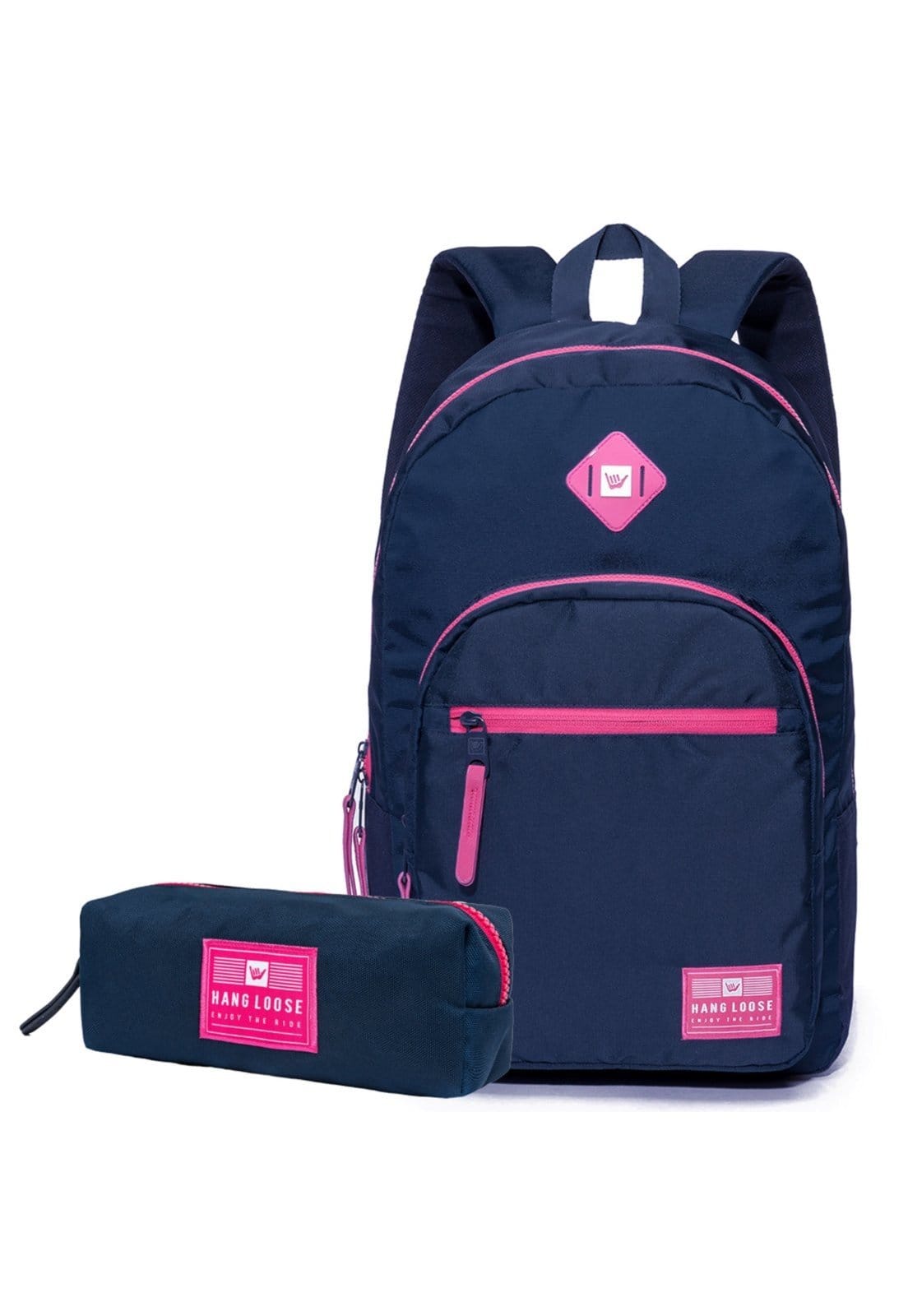 Mochila Hang Loose Estojo Feminina escolar bolso Notebook Faculdade