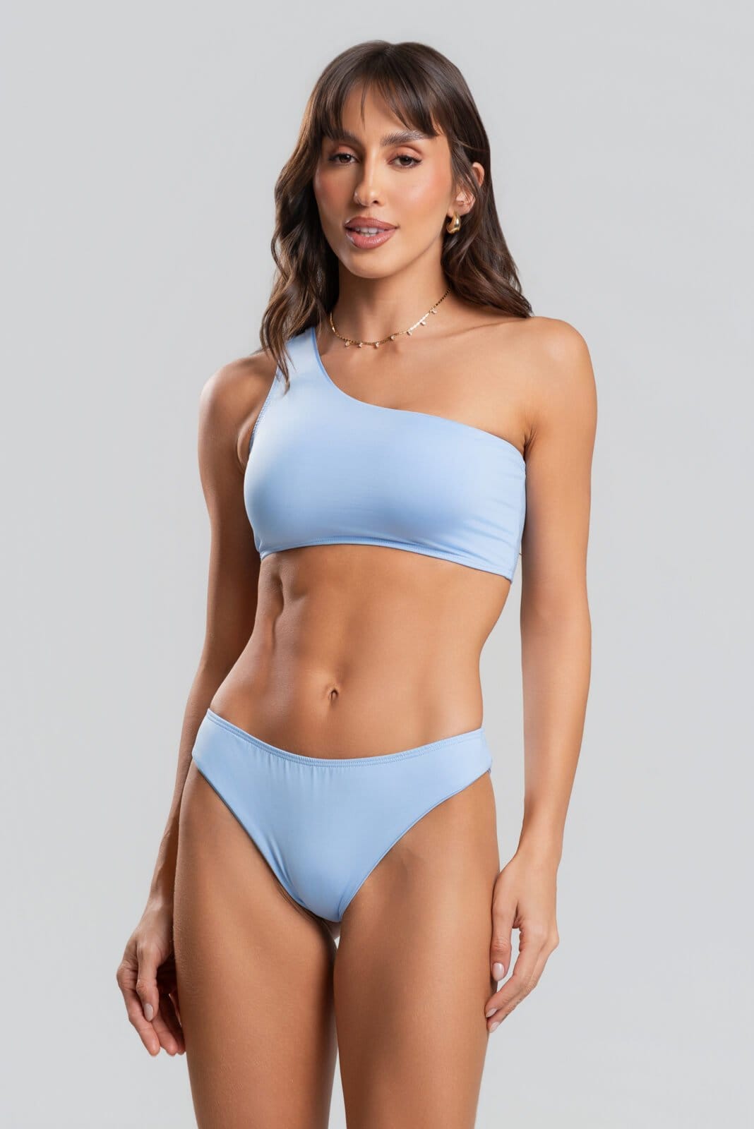 Vista principal Biquini Um Ombro Só Calcinha Comum Serenity Vicbela azul