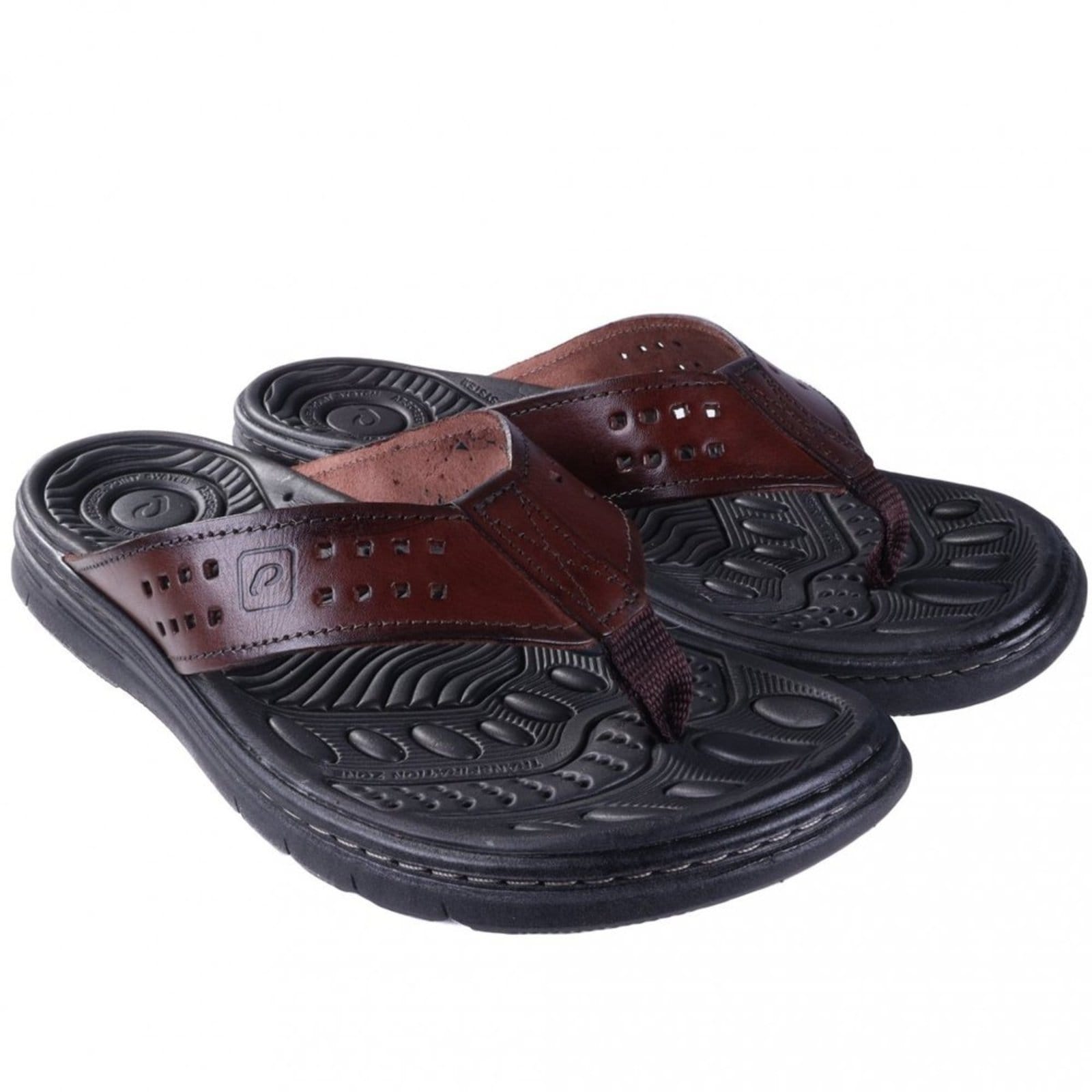 Vista 2 Chinelo Masculino Pegada em Couro 134202 Pegada PEGADA marrom