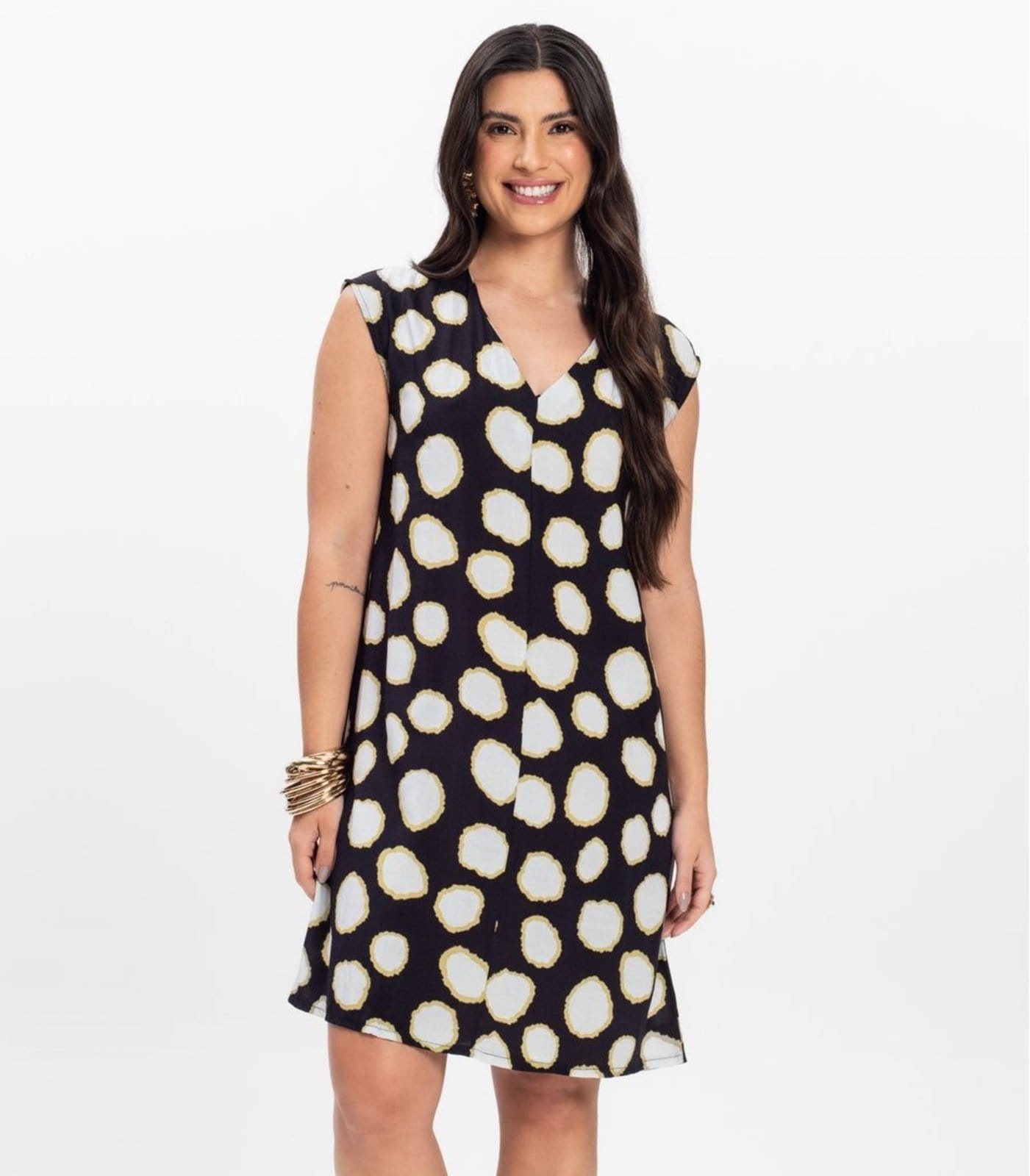 Vista 2 Vestido Feminino em Tecido Infinita Cor Select preto