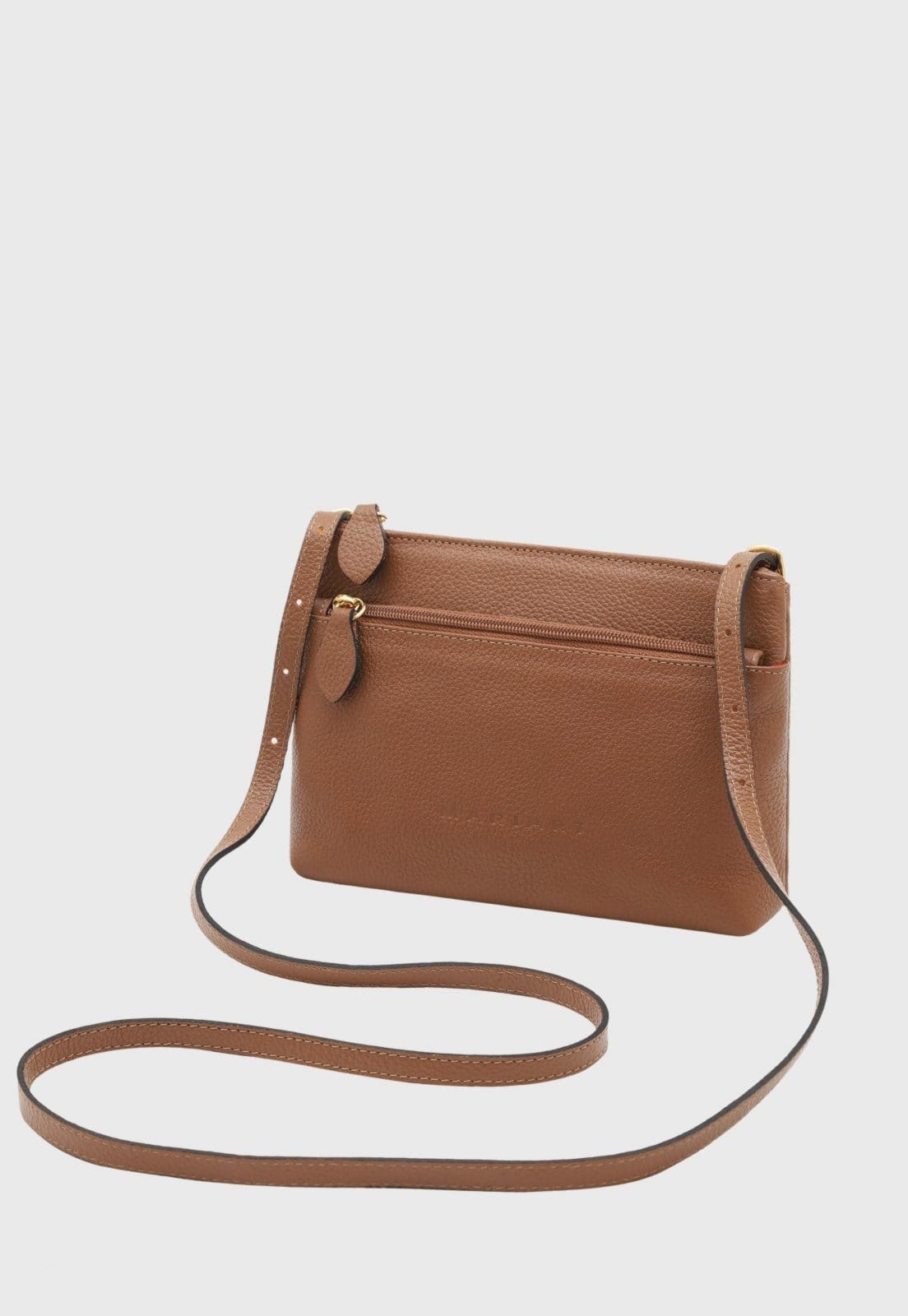 Bolsa Transversal de Couro Mariart Ágata Camel