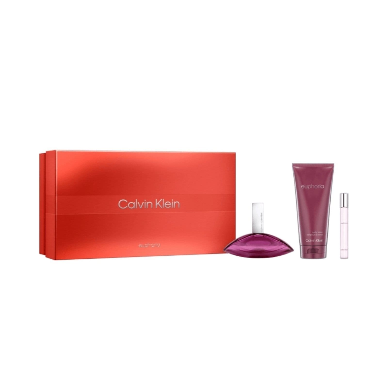 Vista principal Kit Euphoria 100ml + Body Lotion 200ml + 10ml Calvin Klein vermelho