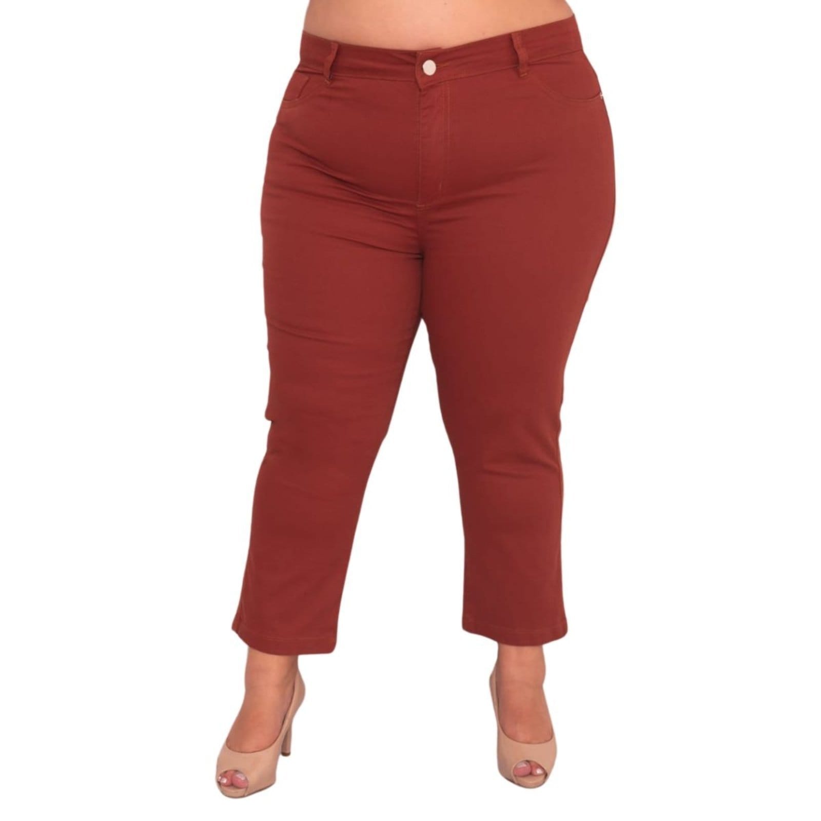Calça Capri Feminina Plus Size Alleppo Jeans Colorido Verão