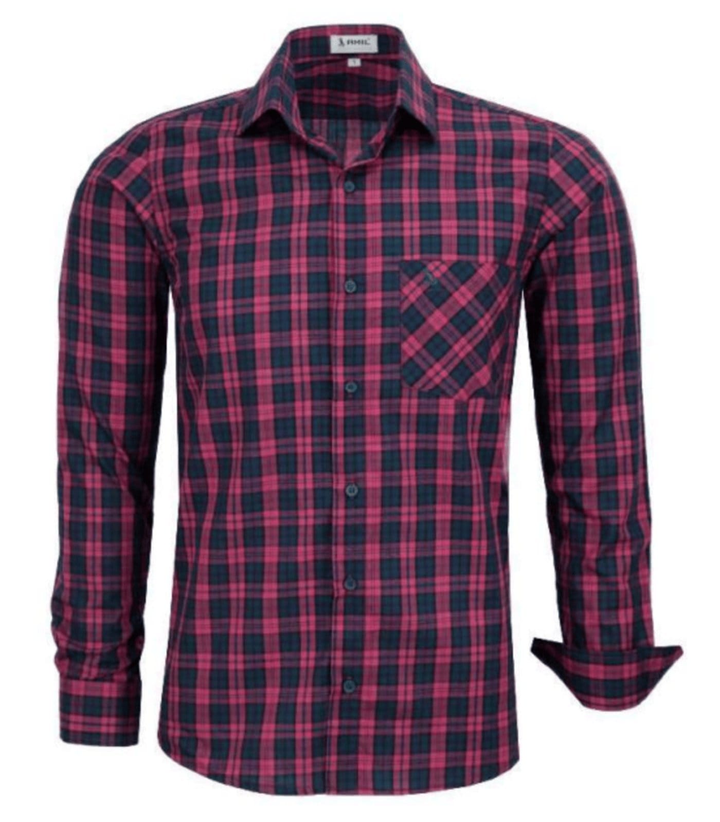 Camisa Social Amil Infor Comfort Xadrez Algodão Macia Fácil de Passar Luxo Cor03