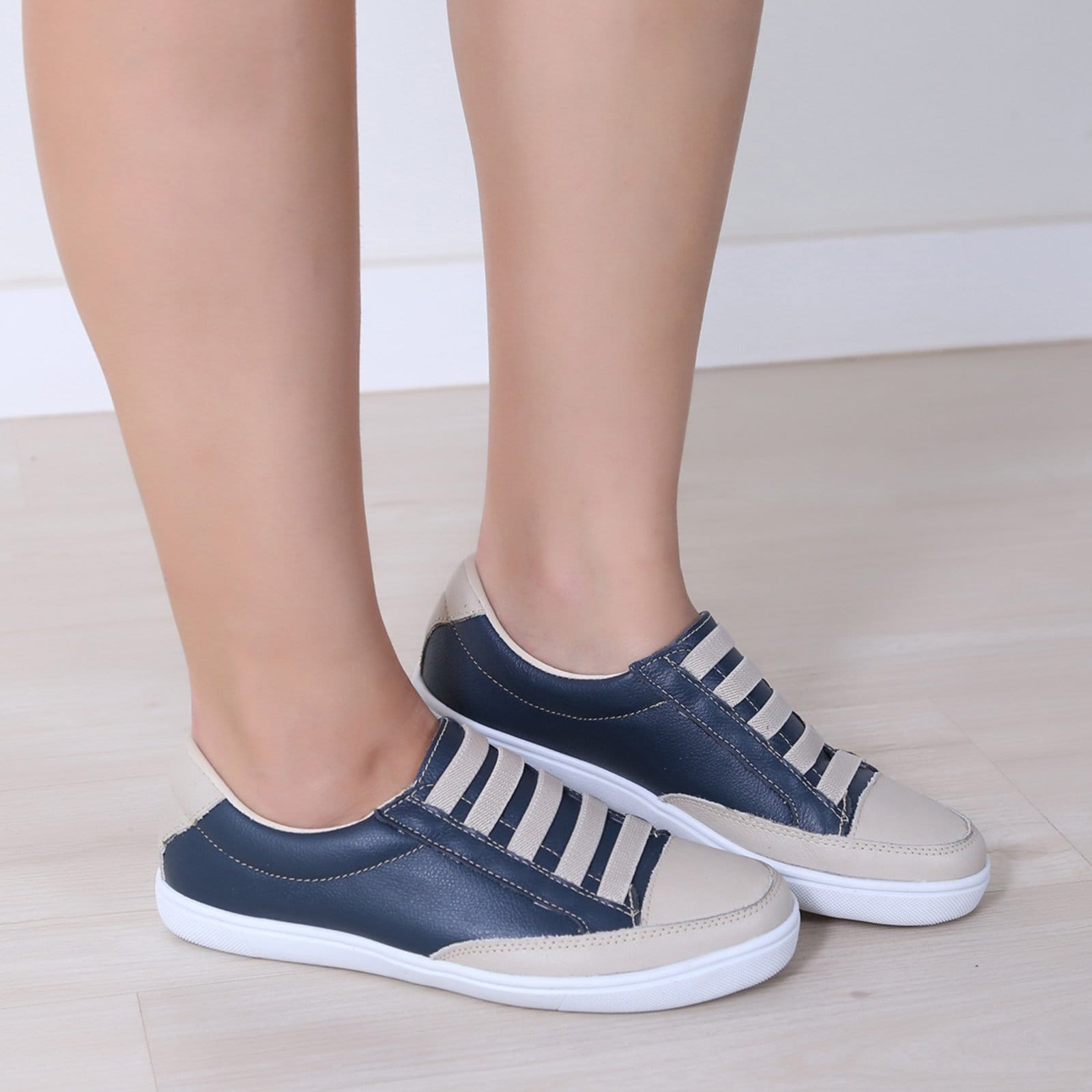 Tênis de Couro Casual Básico Confortável Leve com