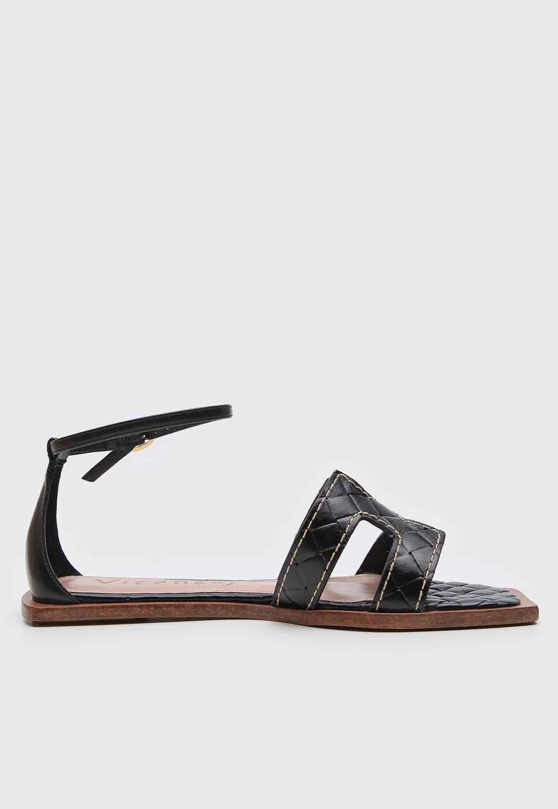 Vista 2 Rasteira Fechada Feminina Vicenza Recortes Geométricos Preta Vicenza preto