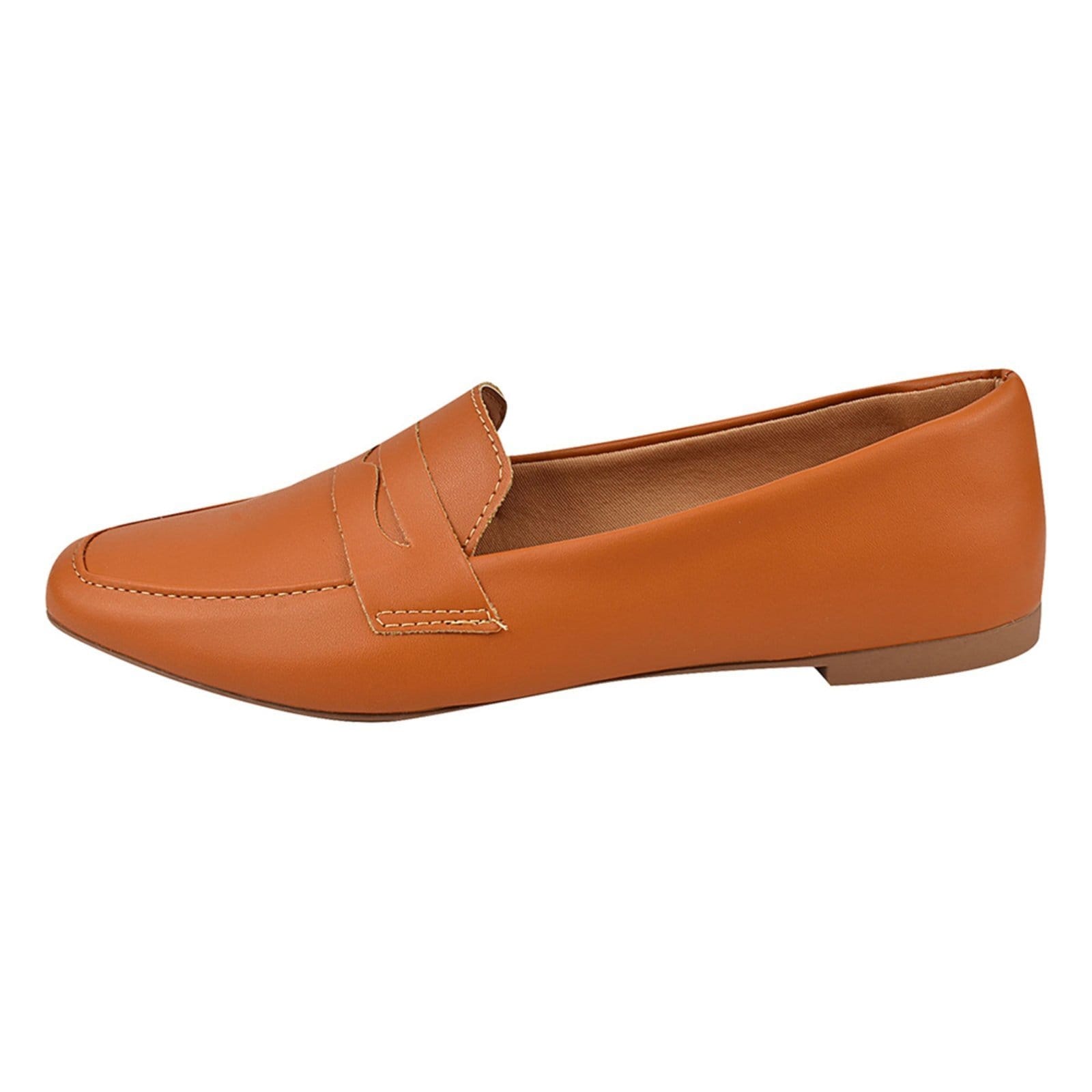 Vista 2 Sapato Mocassim Feminino CM Calçados Clássico Oxford Carvalho Monte Shoes caramelo