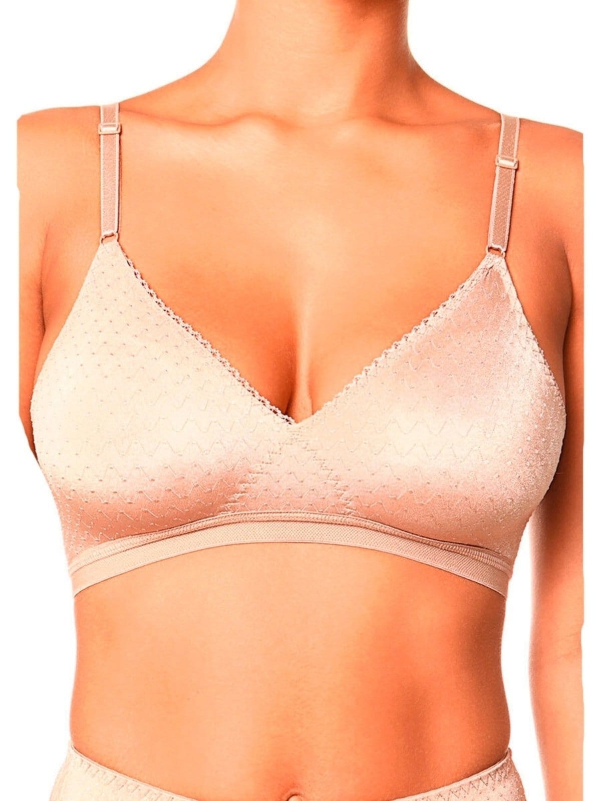 Vista 2 Kit com 3 Sutiãs sem Aro e sem Bojo Poás Demillus 61411 Demillus bege