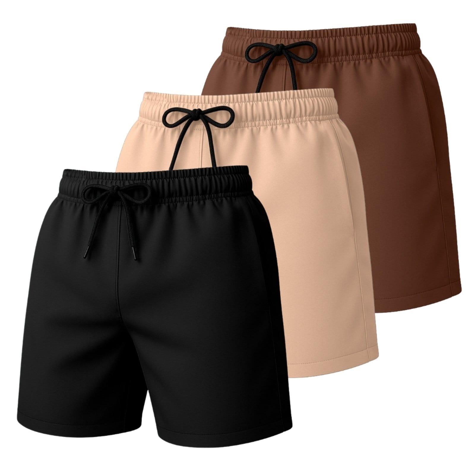 Kit 3 Short Tactel Elastano Moda Praia Masculino Bermuda Lisa