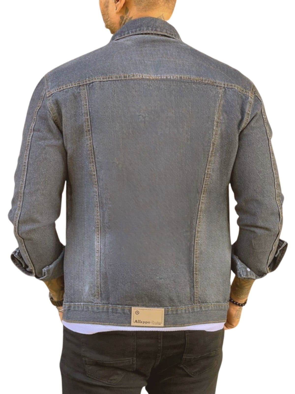 Vista 2 Jaqueta Masculina Jeans Light Marmorizado JEANS LIGHT cinza