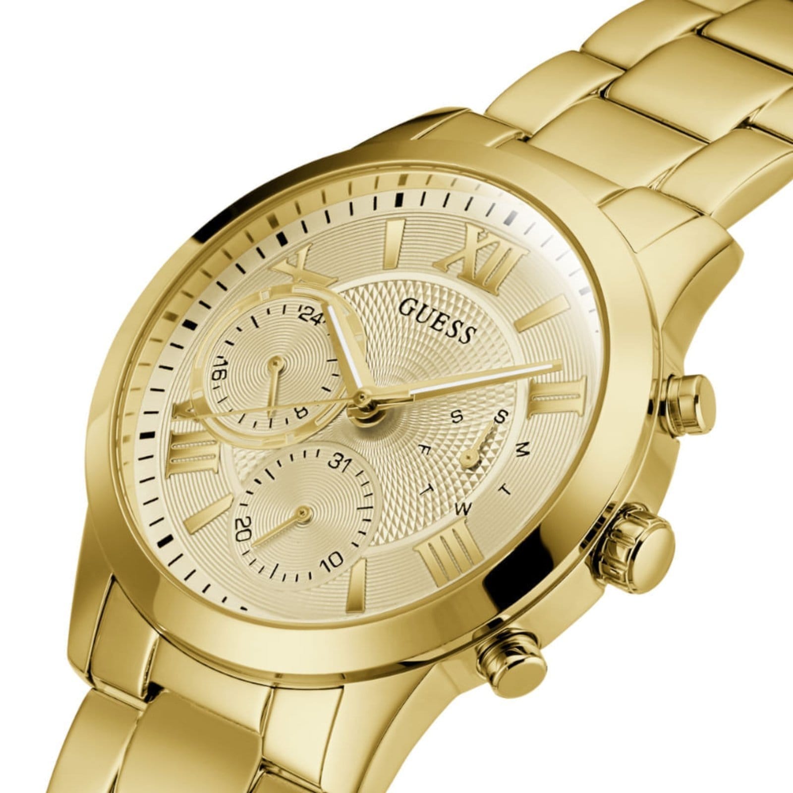 Vista 2 Relógio Feminino Guess Multifunção Dia e 24h Guess dourado