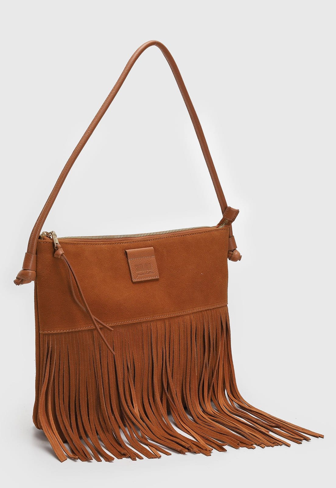 Vista 2 Bolsa Média Feminina Santa Lolla Franjas Caramelo Santa Lolla marrom