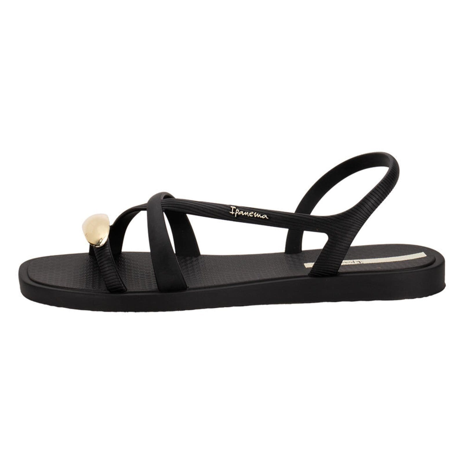 Vista 2 Sandália Feminina Flat Go Chic Ipanema 27350 3297350 Ipanema preto