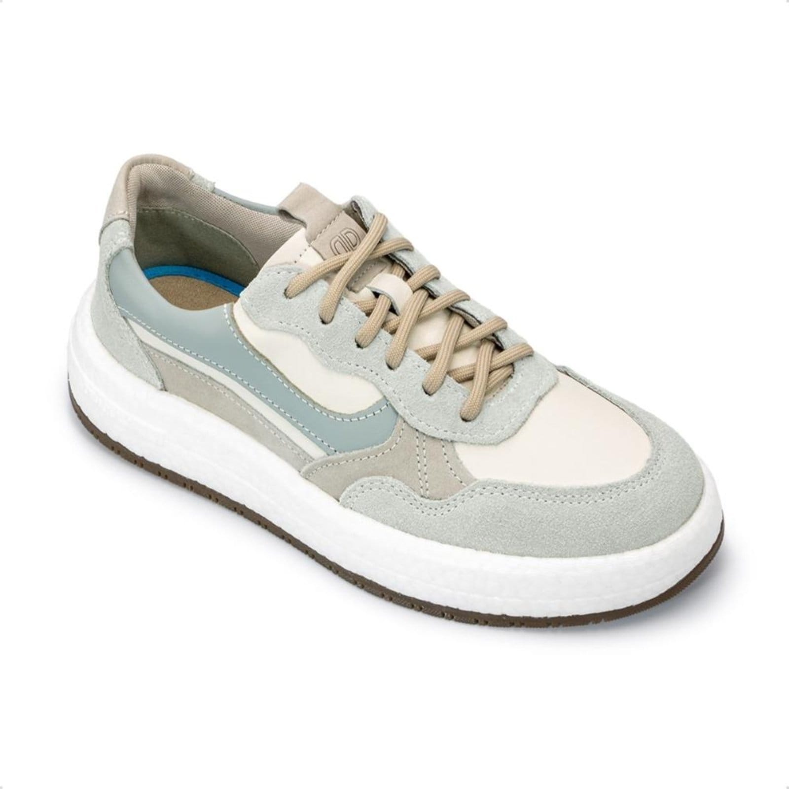 Vista 2 Tênis de Couro Democrata Feminino Drake Pulse 618104 Off-white DEMOCRATA off-white white