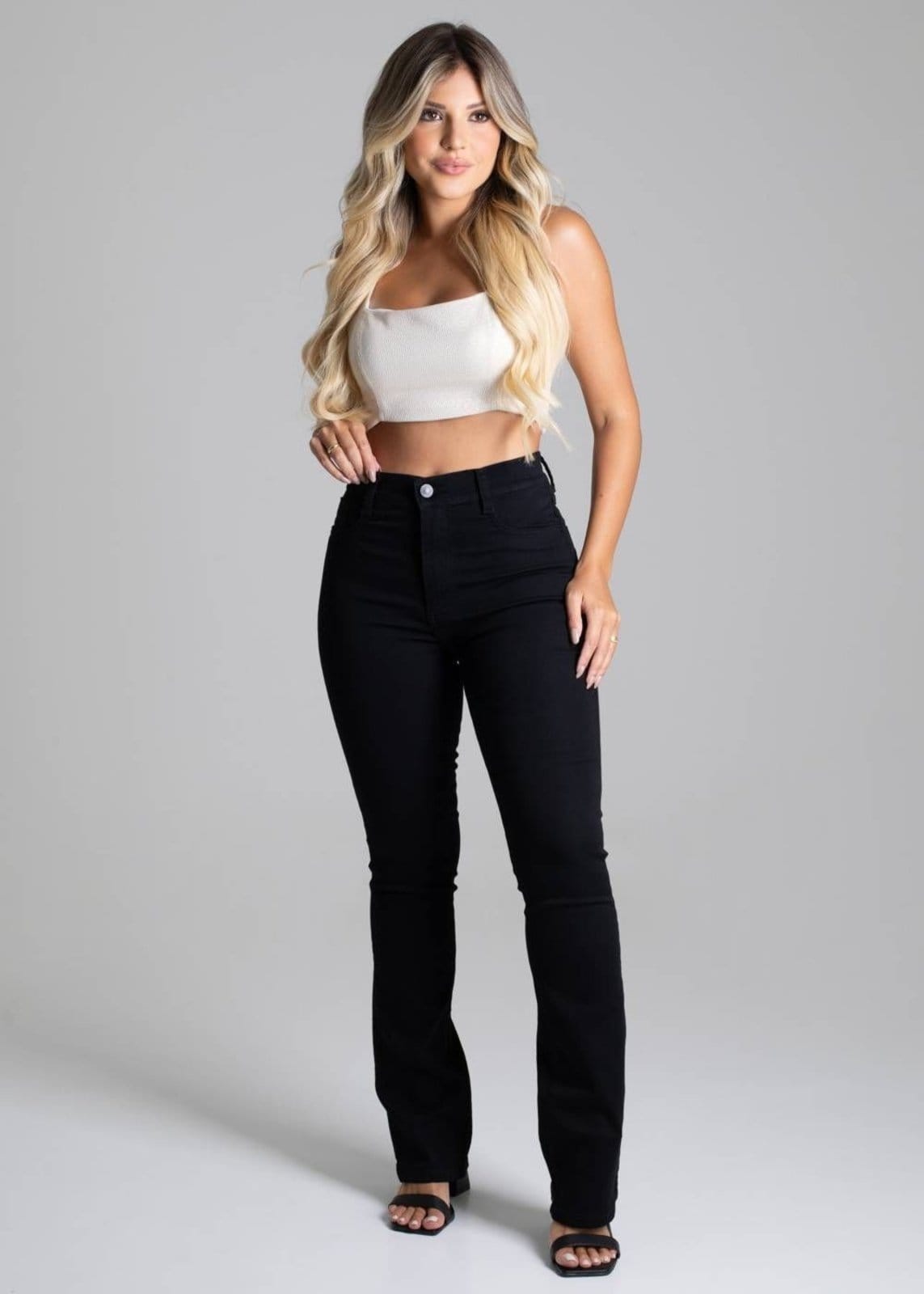 Vista 2 Calça Sarja Sawary Boot Cut - 264080 Sawary preto