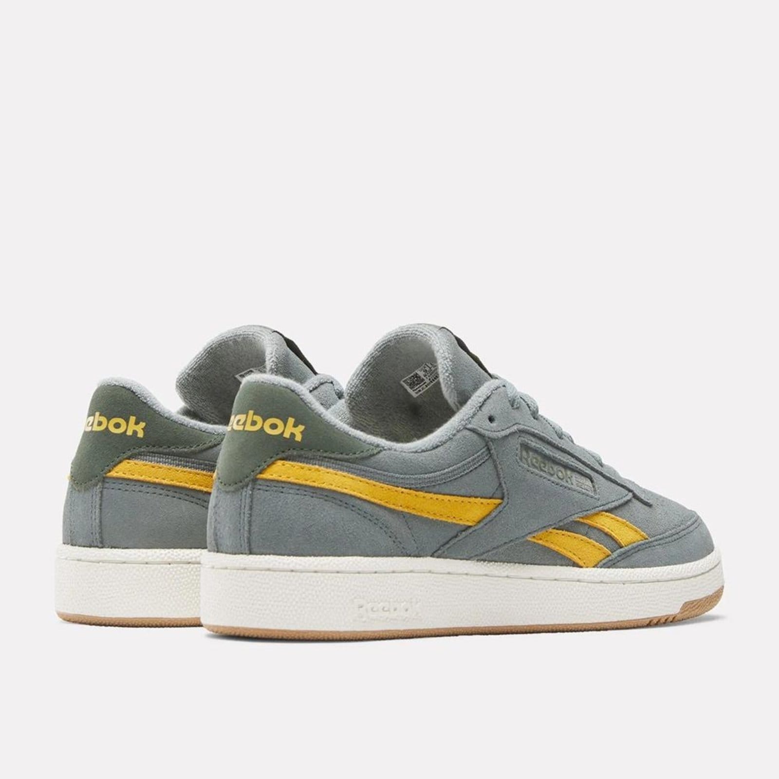 Vista 2 Tênis Reebok Club C Revenge Masculino Fog/Gold/Chalk Reebok cinza gold