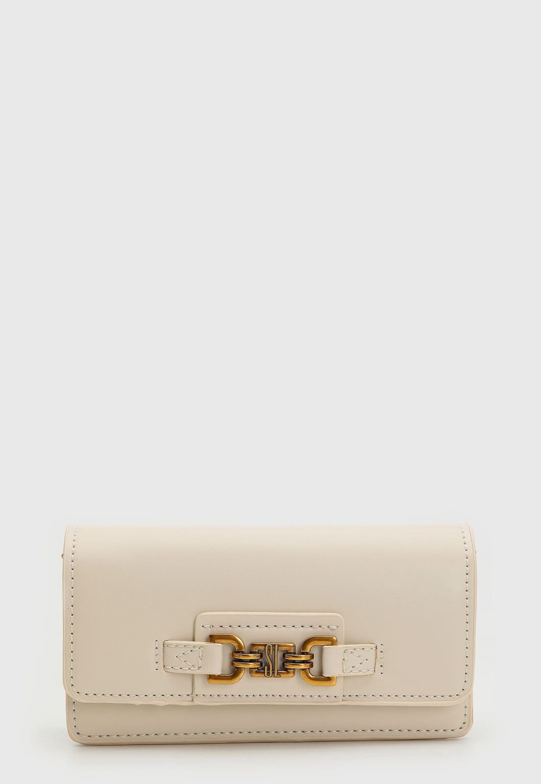 Bolsa Pequena Feminina Santa Lolla Detalhe Metálico Off-White