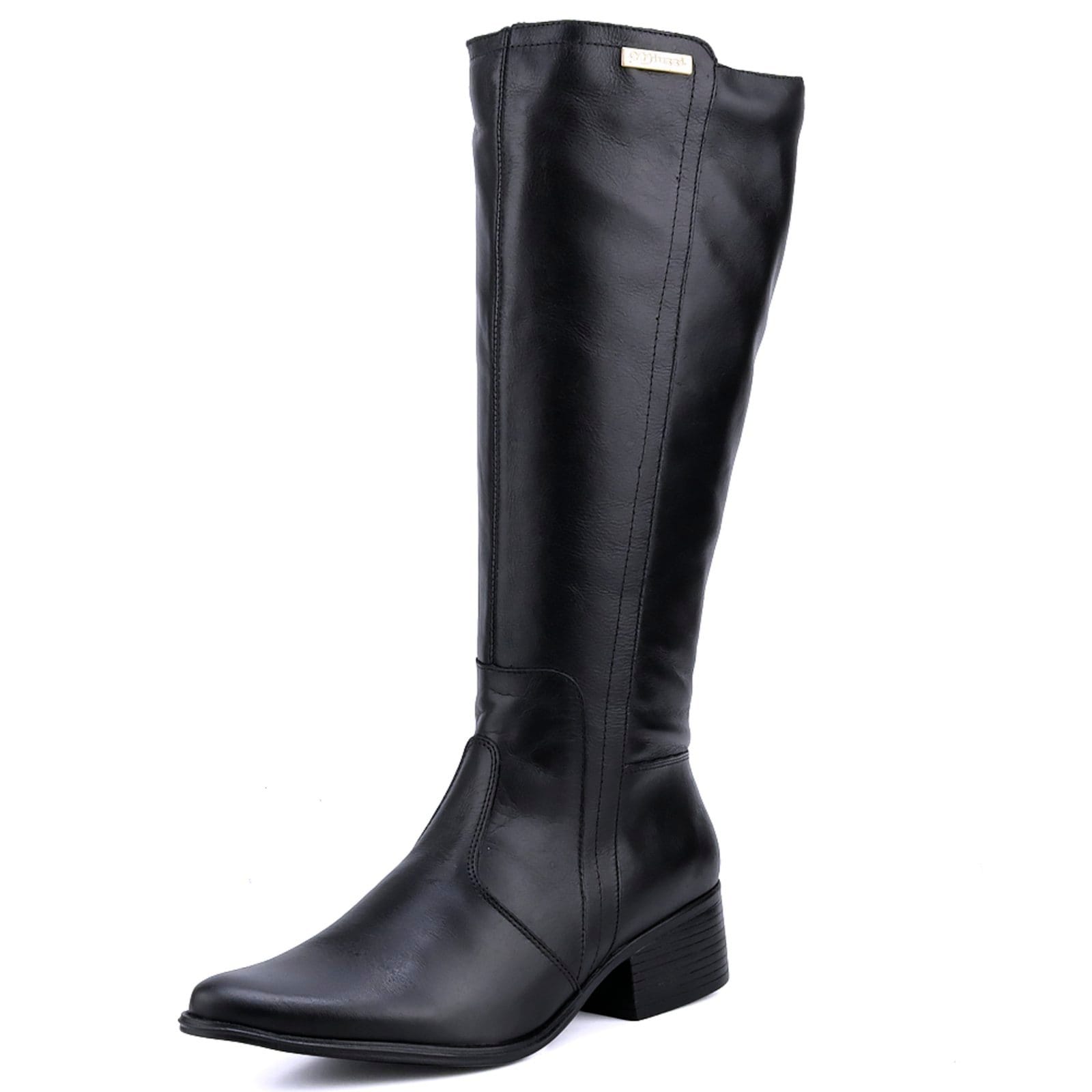 Vista principal Bota Montaria Mr. Gutt Bico fino de Couro Preta Mr. Gutt preto