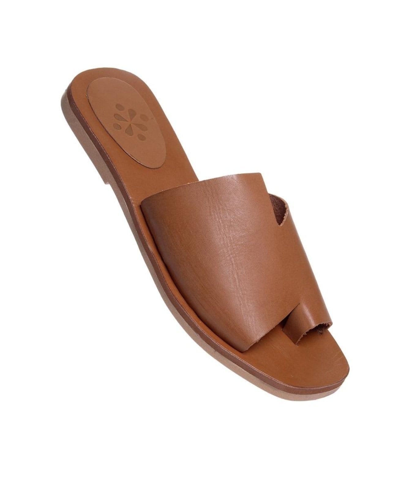 Vista 2 Tamanco Rasteira Pixolé Tiras Couro Capuccino Pixolé incolor