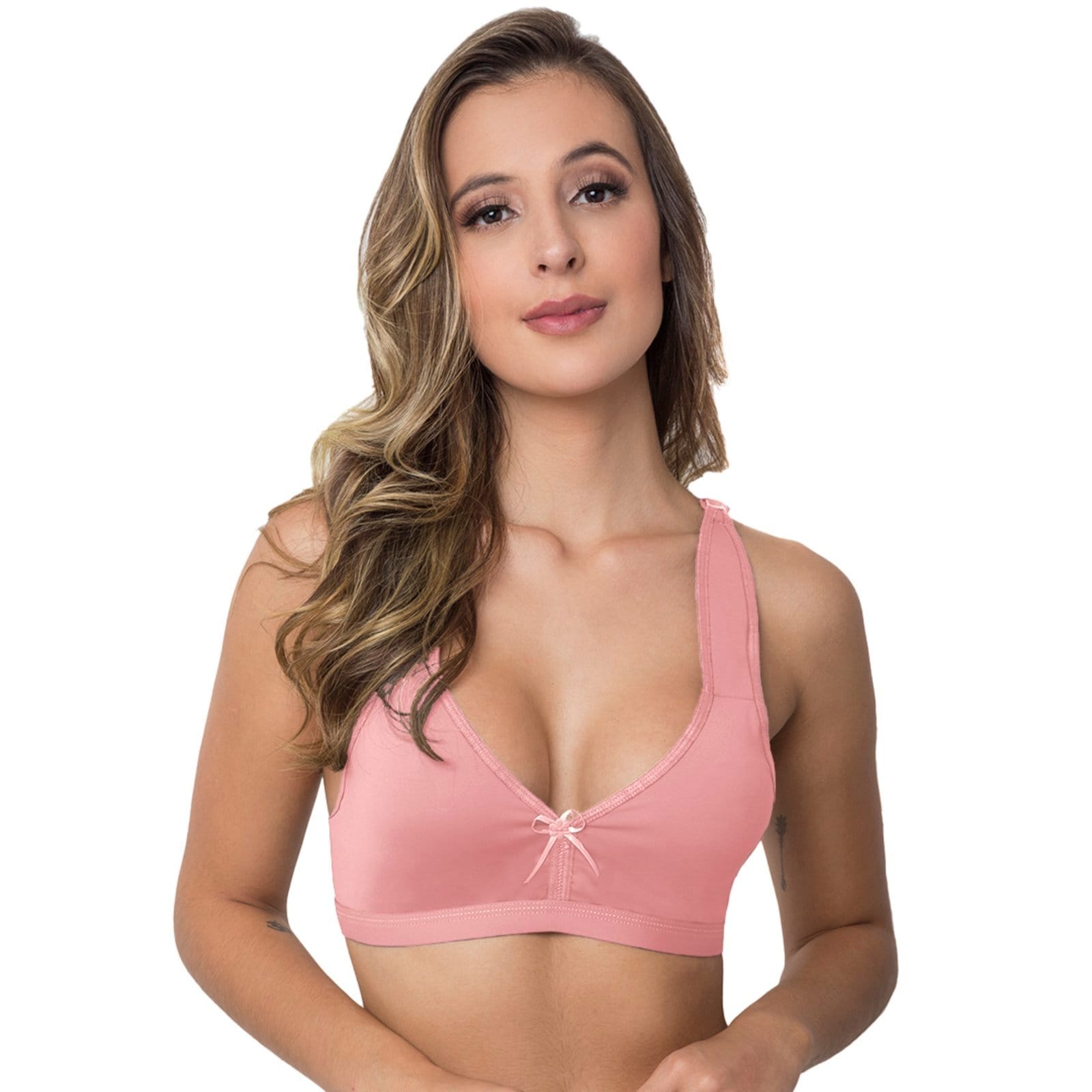 Sutiã Liso Gabi LIngerie Sem Bojo Microfibra Confortável Rose