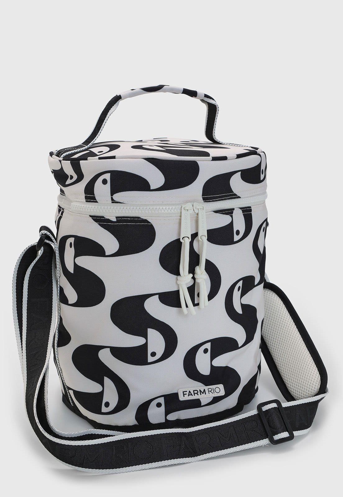 Vista 2 Bolsa Feminina FARM FaroFa Copatucano Estampada Branca FARM branco