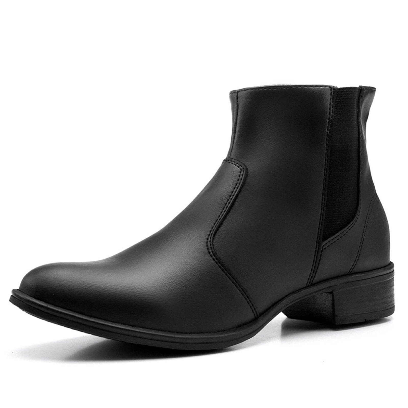 Vista 2 Bota Feminina Bredeni Casual Lisa Confortável Dia A Dia Salto Baixo Cano Curto Zíper BREDENI preto