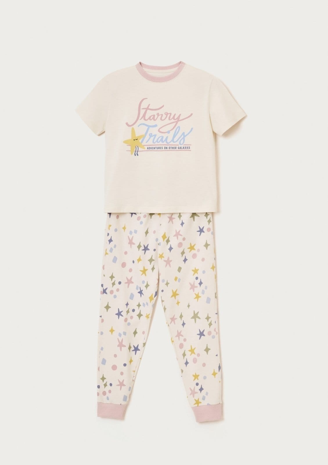 Vista 2 Pijama Menina Regular Com Estampa Hering Hering Kids nude