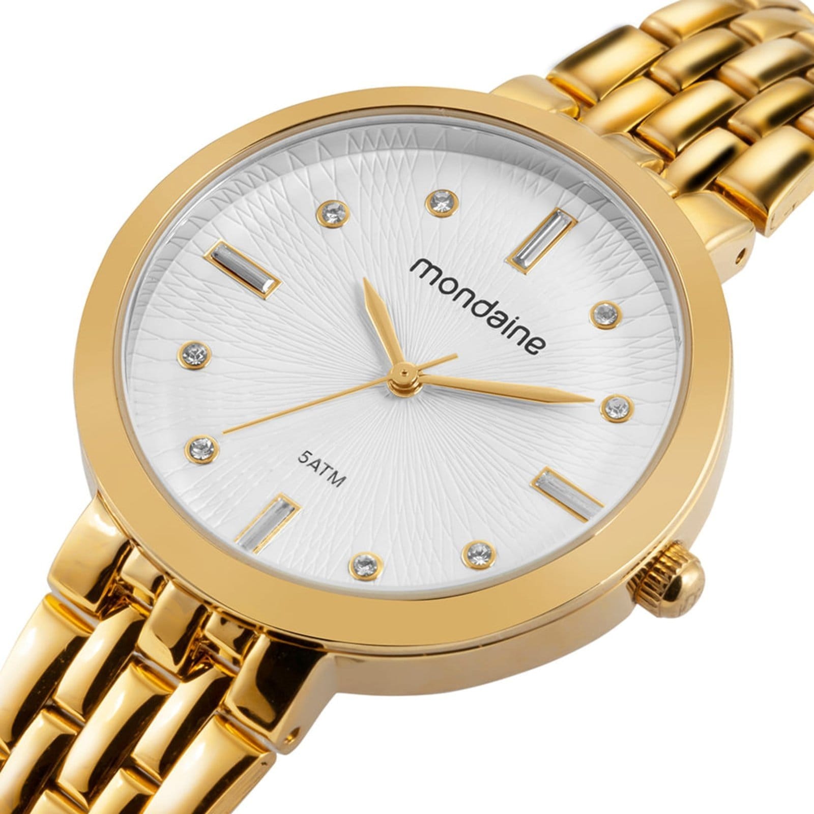 Vista 2 Relógio Feminino Mondaine Mostrador Branco Mondaine dourado