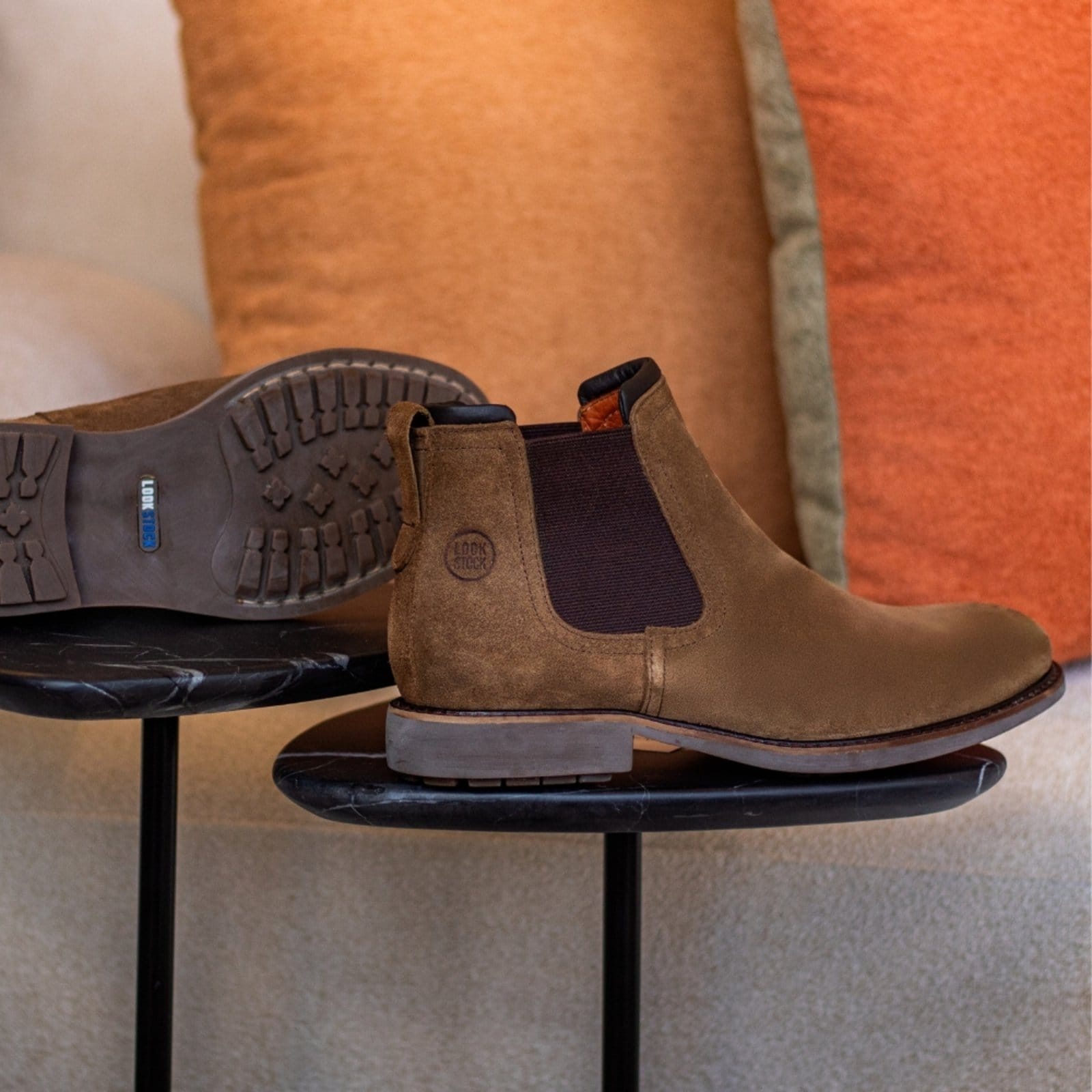 Botina Chelsea Masculina Couro Look Stock Conforto Tendência