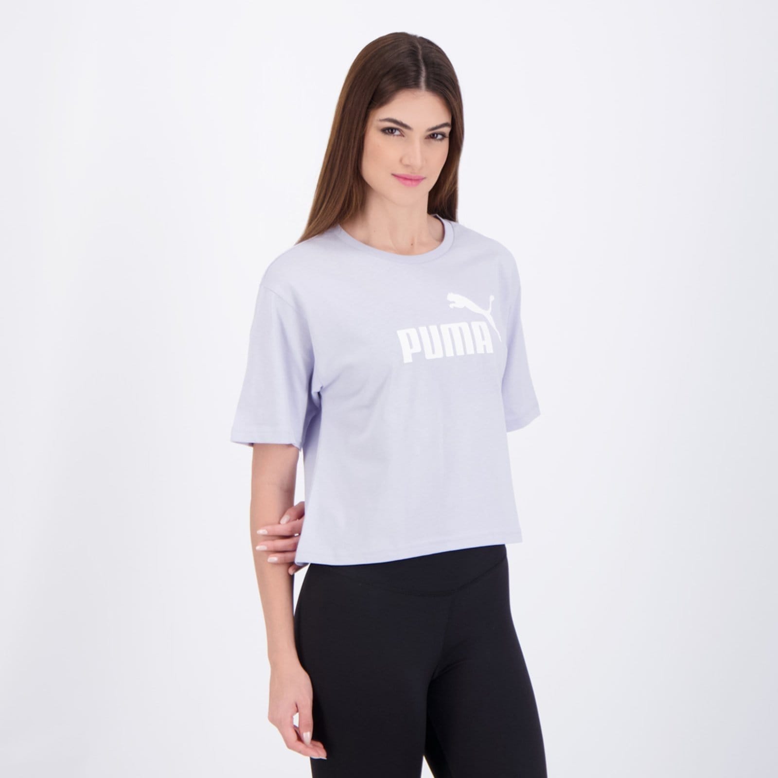 Vista 2 Cropped Puma ESS NO. 1 Logo Feminina Puma azul