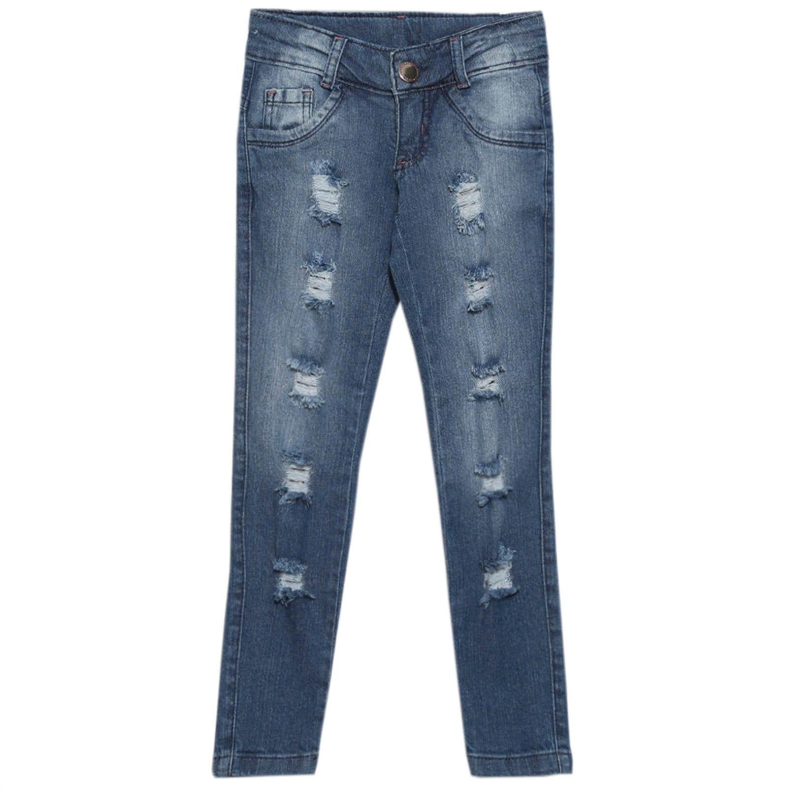 Vista 2 Infantil - Calça Juvenil Popstar Skinny Jeans Popstar azul