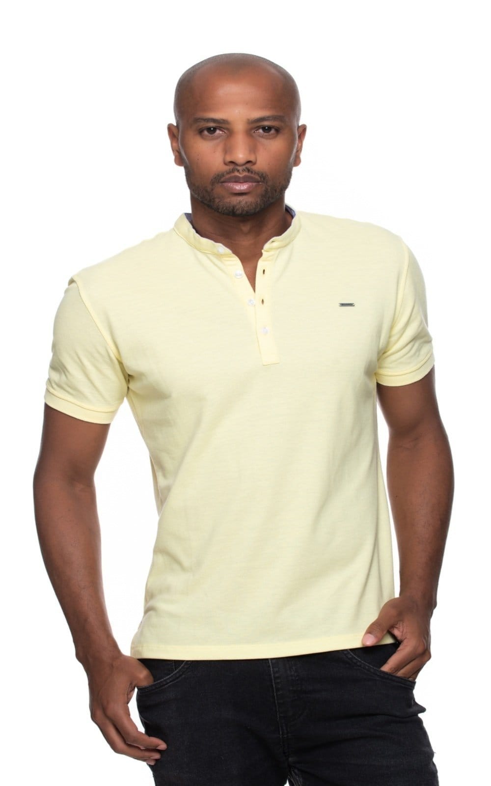 Camisa Gola Padre Aburguesia Slim Fit Amarela