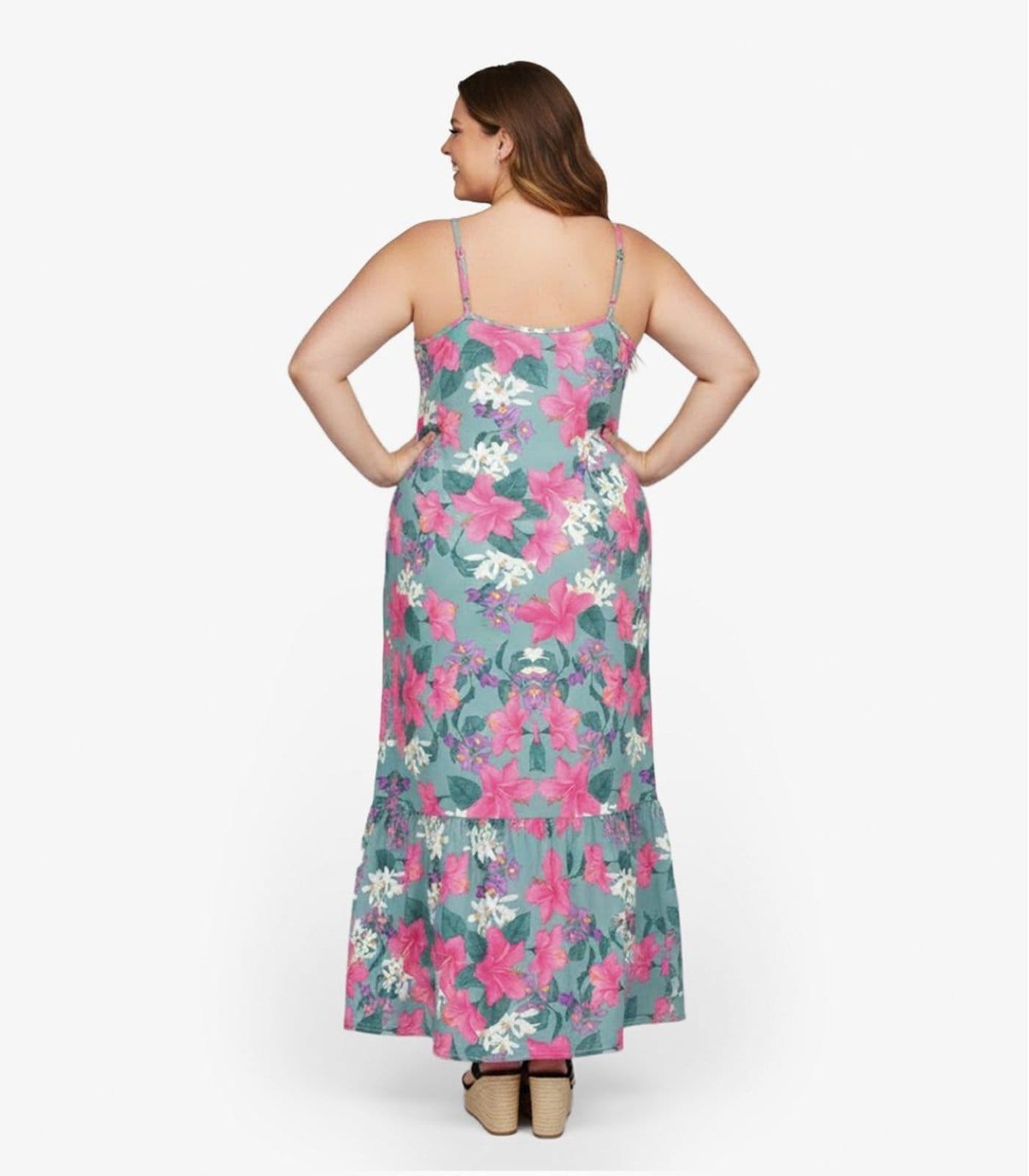 Vista 2 Vestido Longo Feminino Estampado Select Select verde