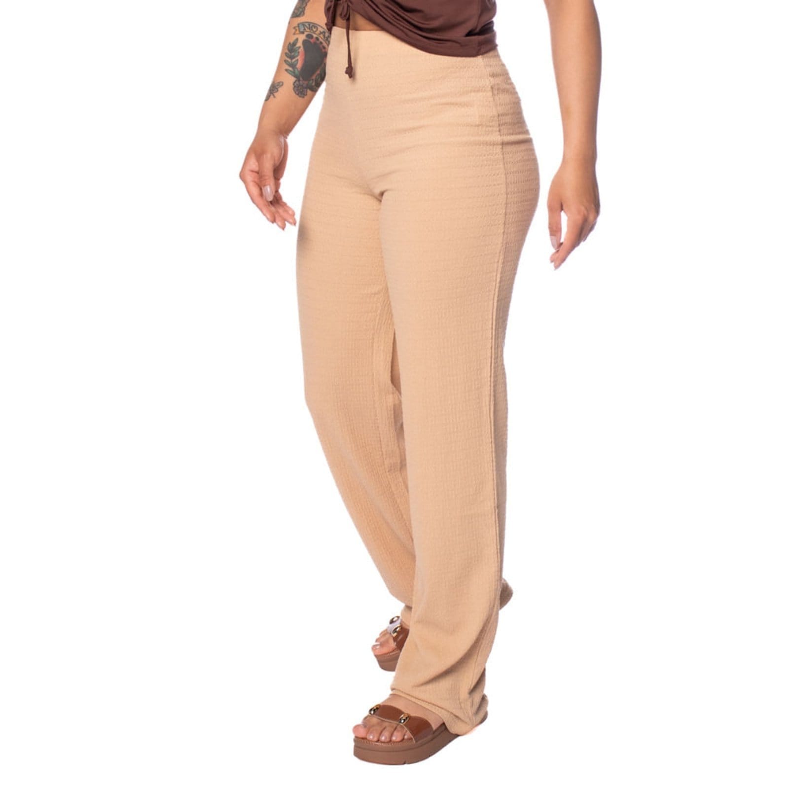 Calça Feminina The Style Box Wide Leg Cintura Alta