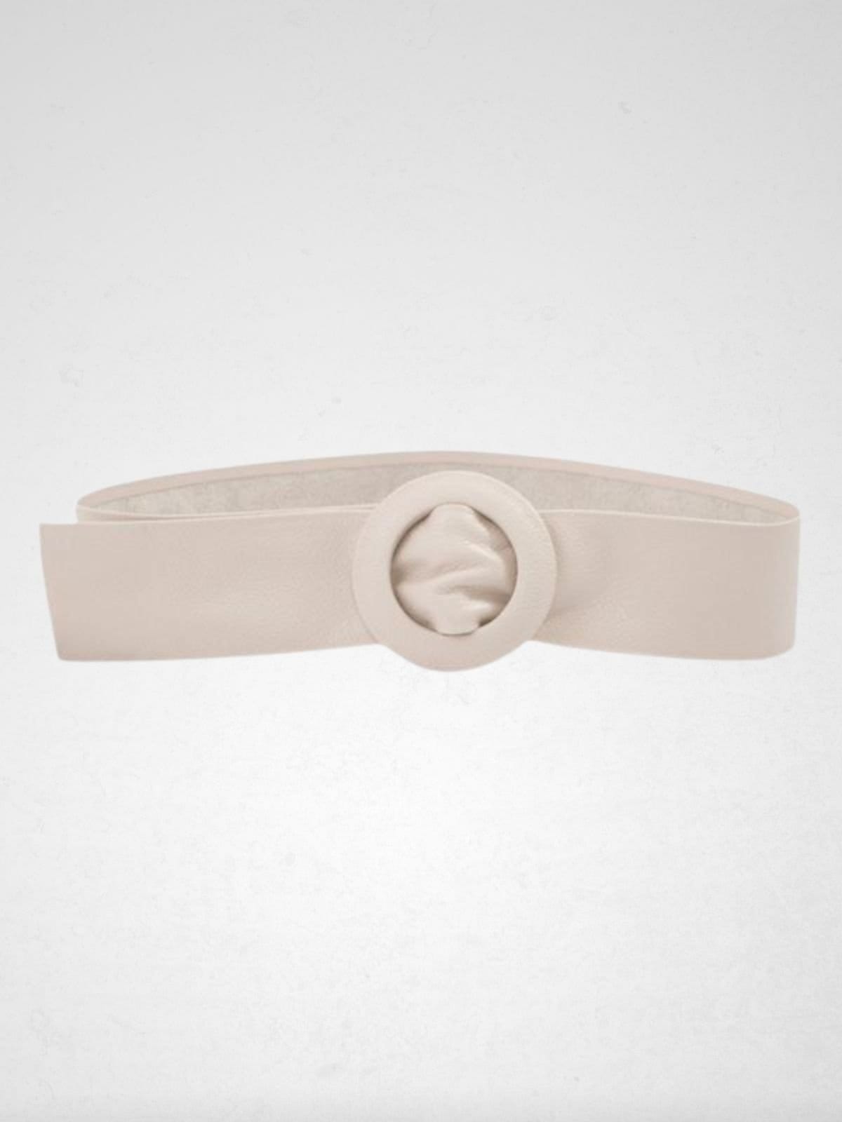 Vista principal Cinto Via Lessa Carmel Faixa em Couro Off White Via Lessa off-white white