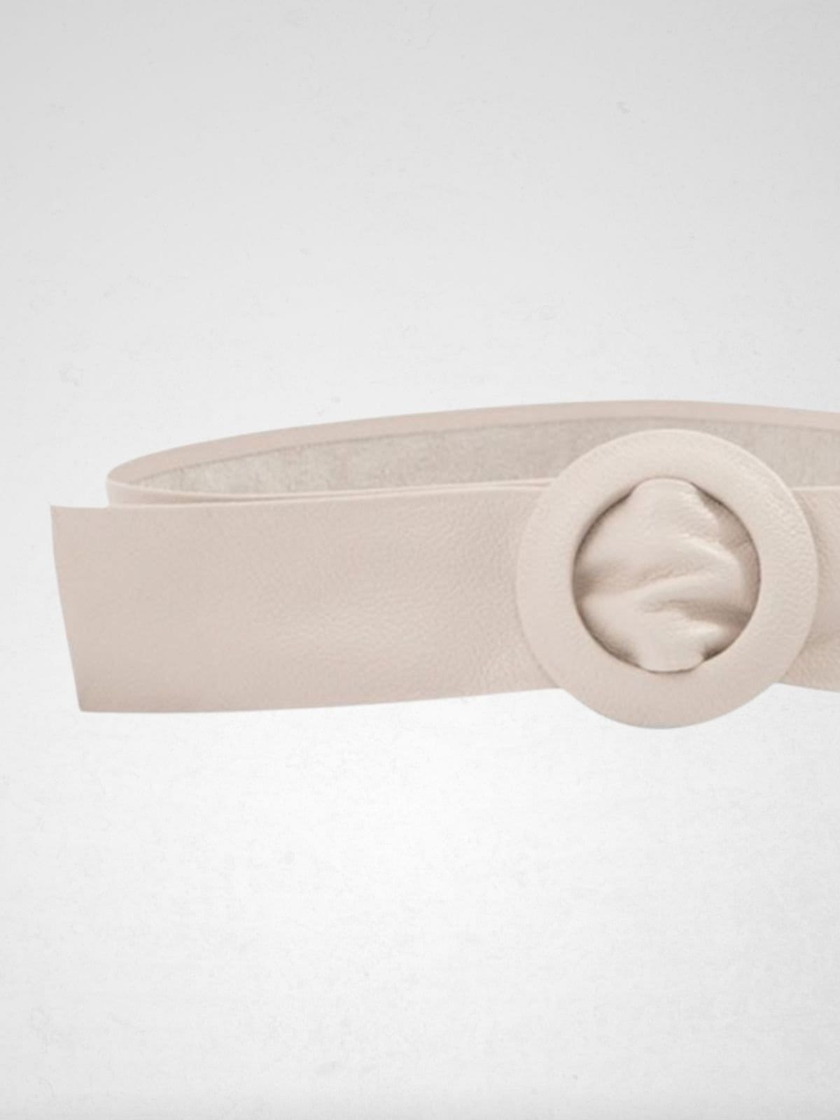 Vista 2 Cinto Via Lessa Carmel Faixa em Couro Off White Via Lessa off-white white