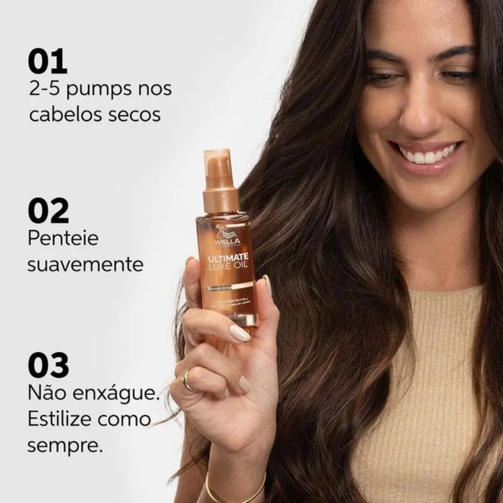 Vista 2 Wella Professionals Ultimate Luxe Oil Óleo Capilar Wella marrom