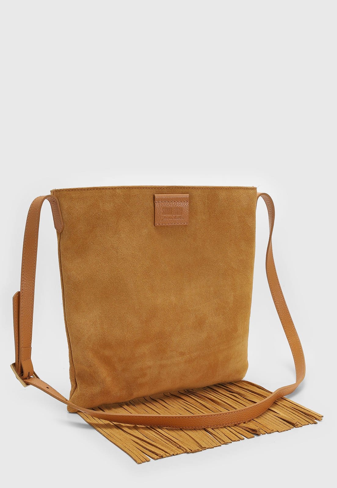 Vista 2 Bolsa Pequena Santa Lolla Franjas Santa Lolla caramelo