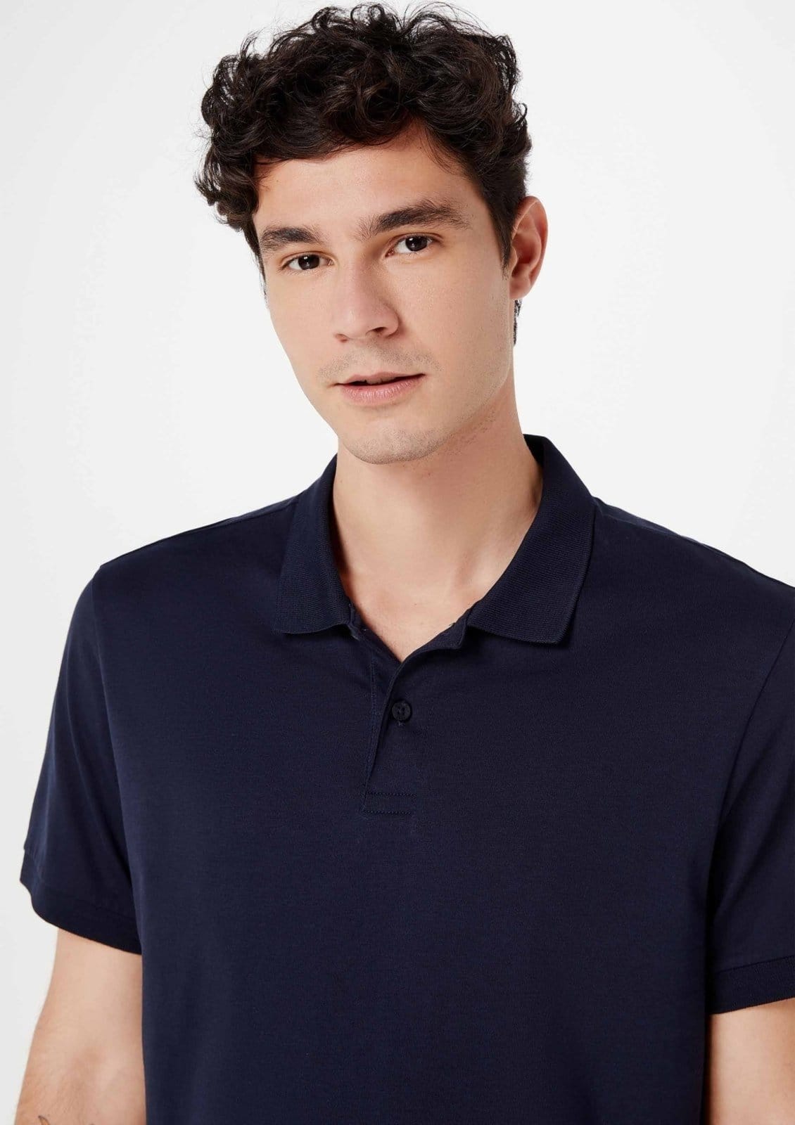 Vista 2 Camisa Polo Básica Masculina Regular Pima Hering verde