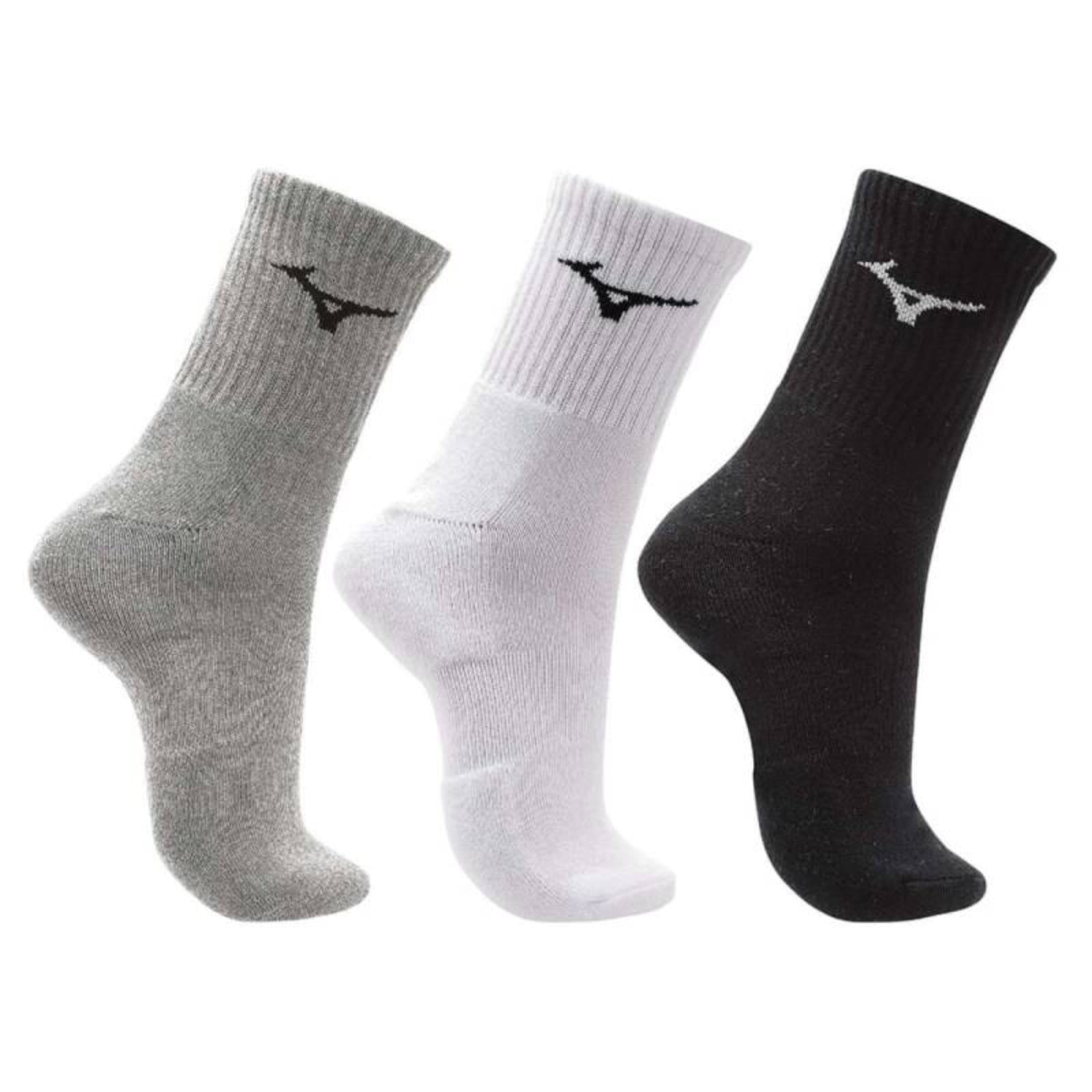 Vista principal Meia Mizuno Cano Médio Prime Kit 3 pares - Feminina Mizuno cinza