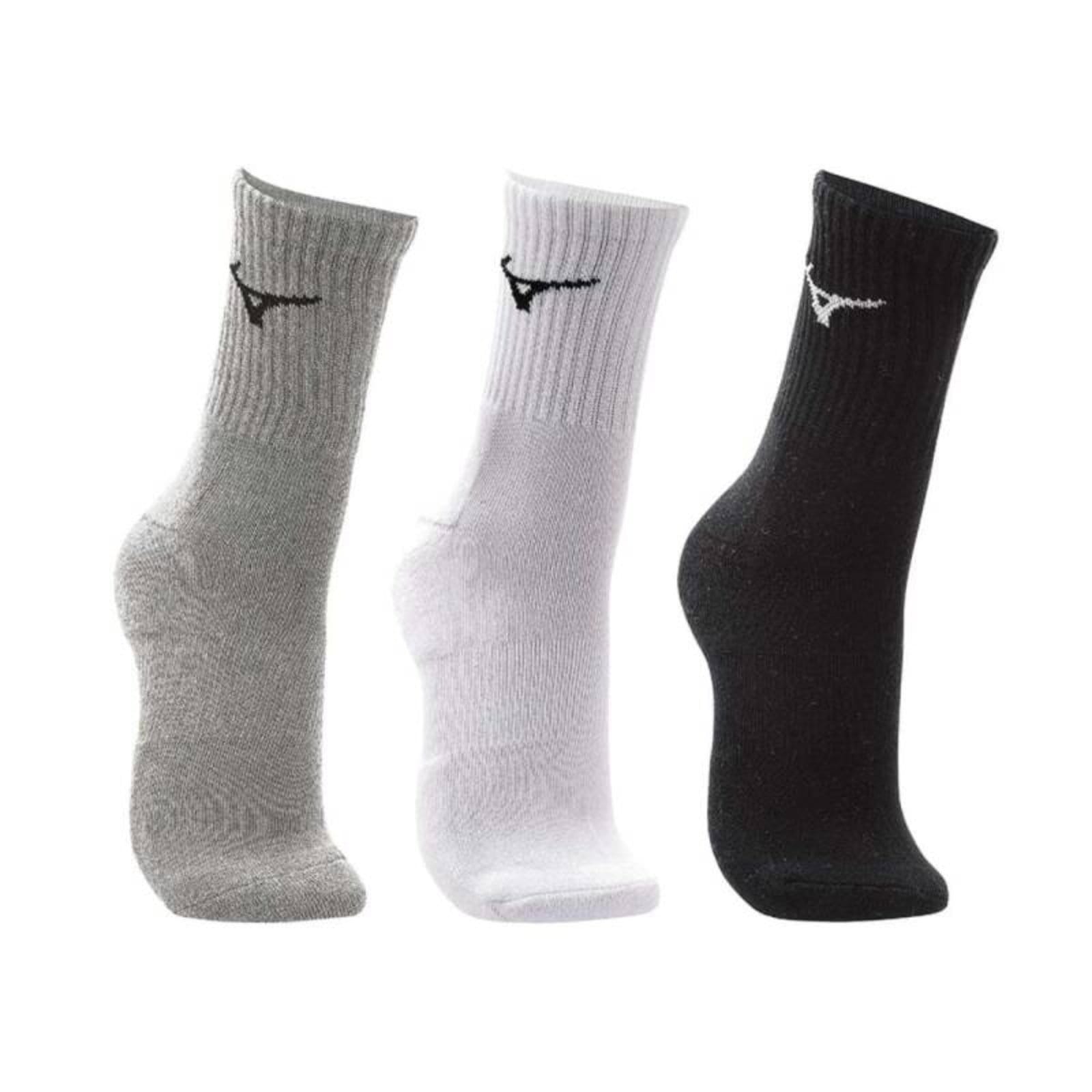 Vista 2 Meia Mizuno Cano Médio Prime Kit 3 pares - Feminina Mizuno cinza