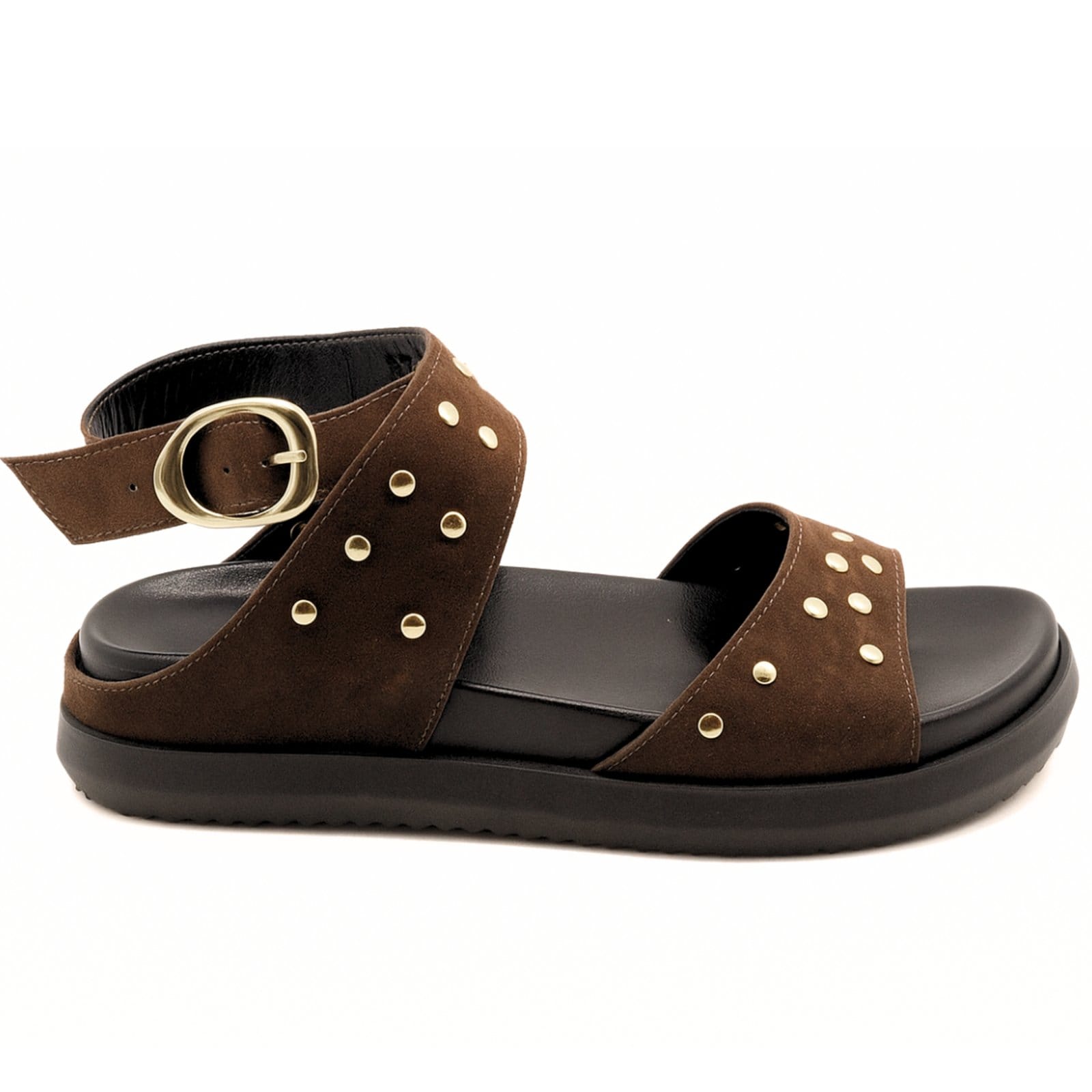 Vista 2 Papete Flatform Feminina Casual e Confortável Camurça 004 Sete Sales marrom