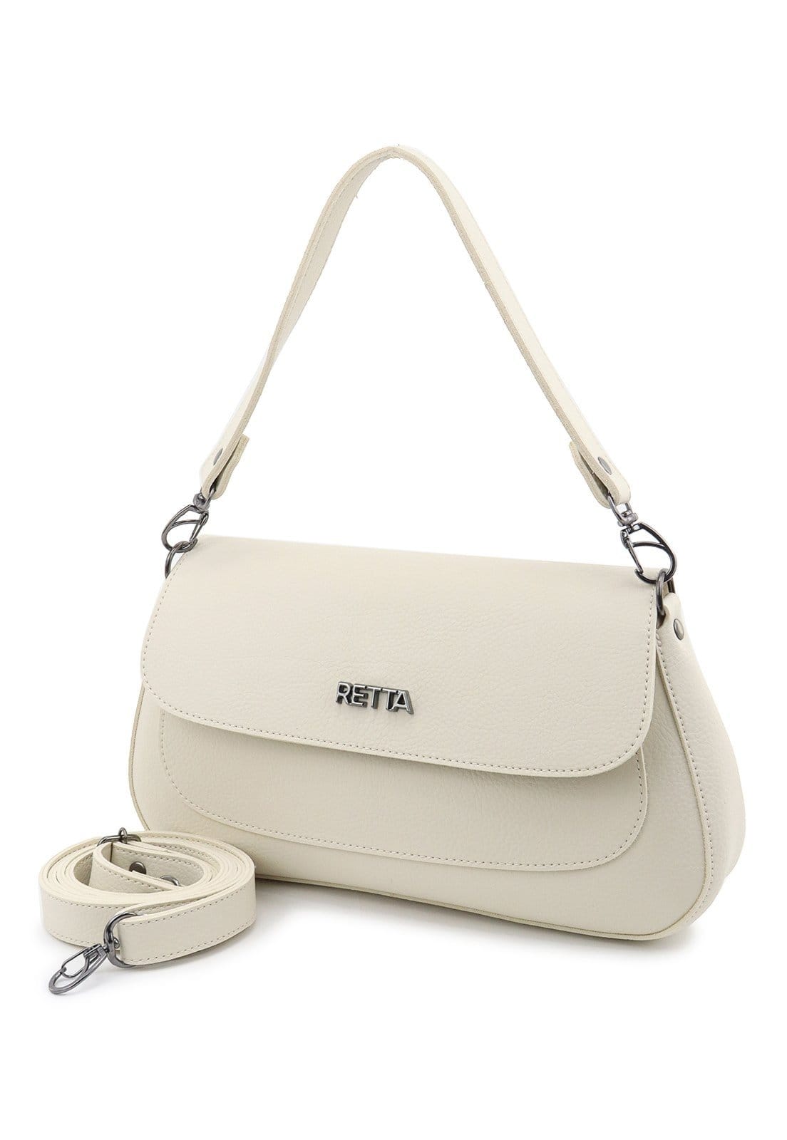 Vista 2 Bolsa Feminina Transversal Pequena Para Festa de Ombro e Mão Retta Oficial Marfim Retta Oficial bege