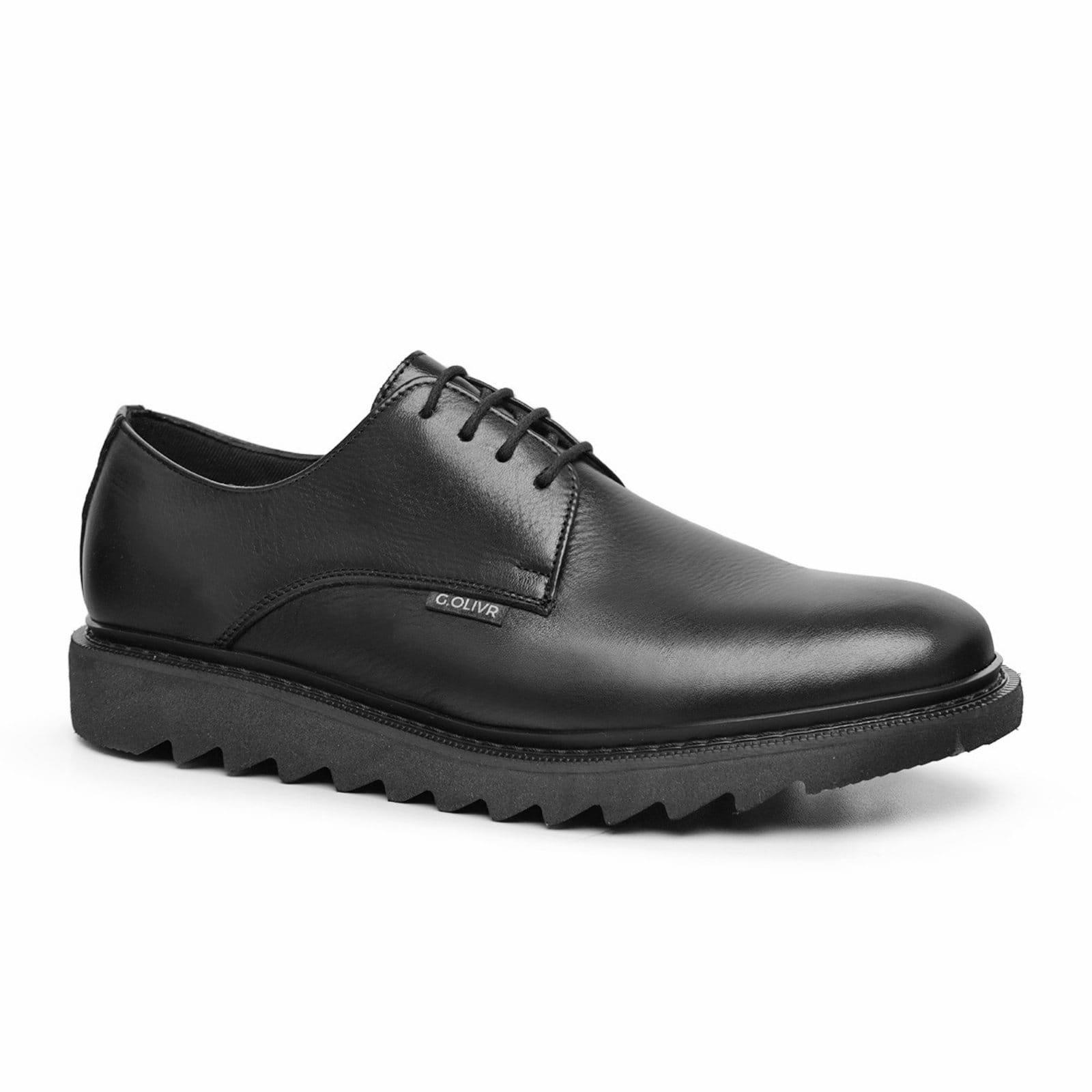 Vista 2 Sapato Social Masculino Lavini Casual Oxford Derby Sola Tratorada Lavini Shoes preto
