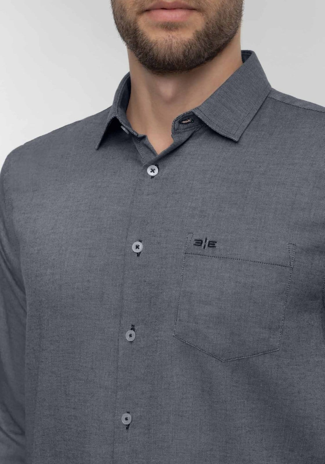 Camisa Comfort De Mangas Longas Com Bolso Em Oxford - 2