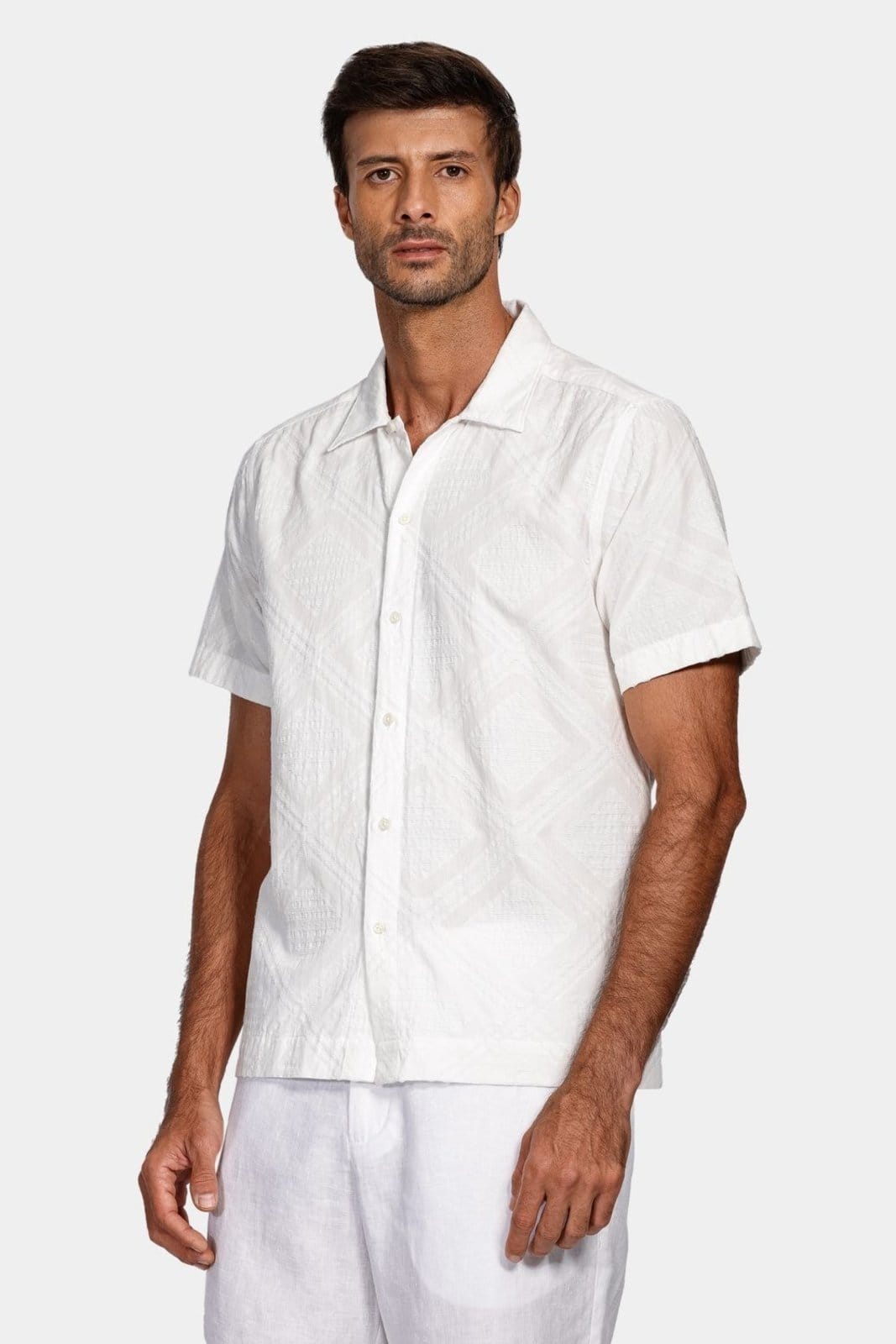 Camisa Aramis Manga Curta Move Regular Jaccquard Navalhado