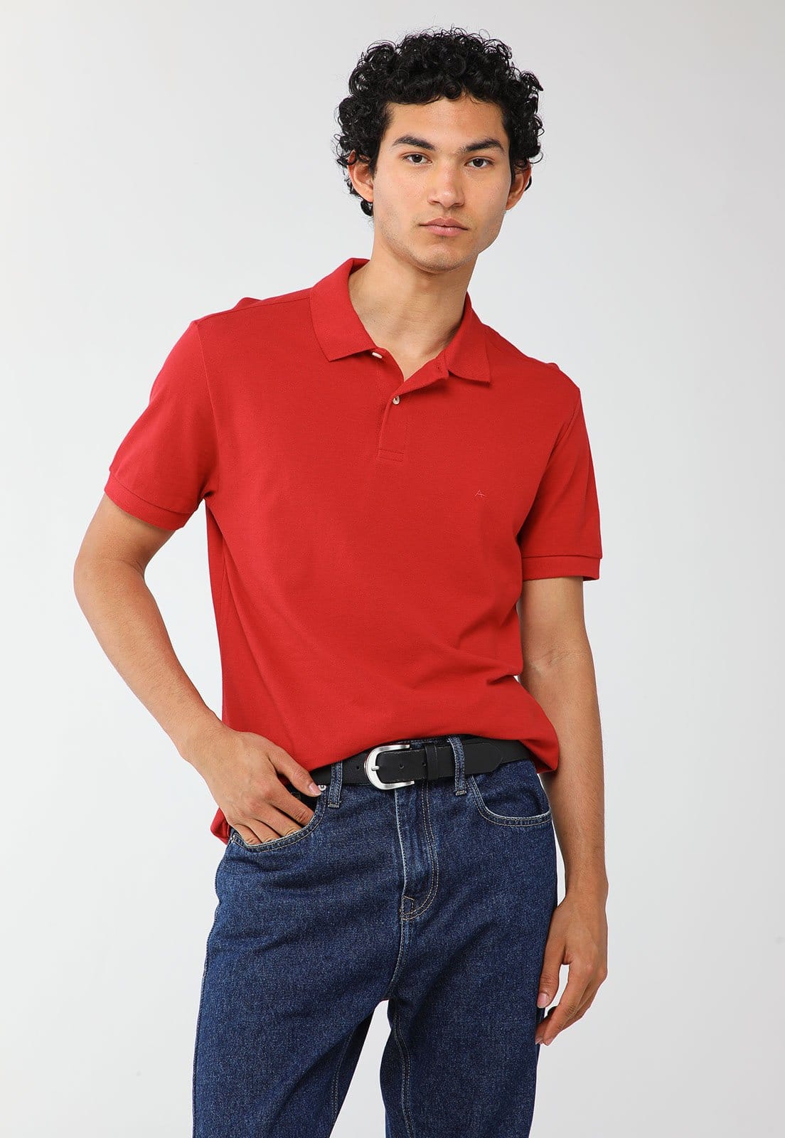 Vista principal Polo Masculina Aramis Logo Bordado Vermelha Aramis vermelho